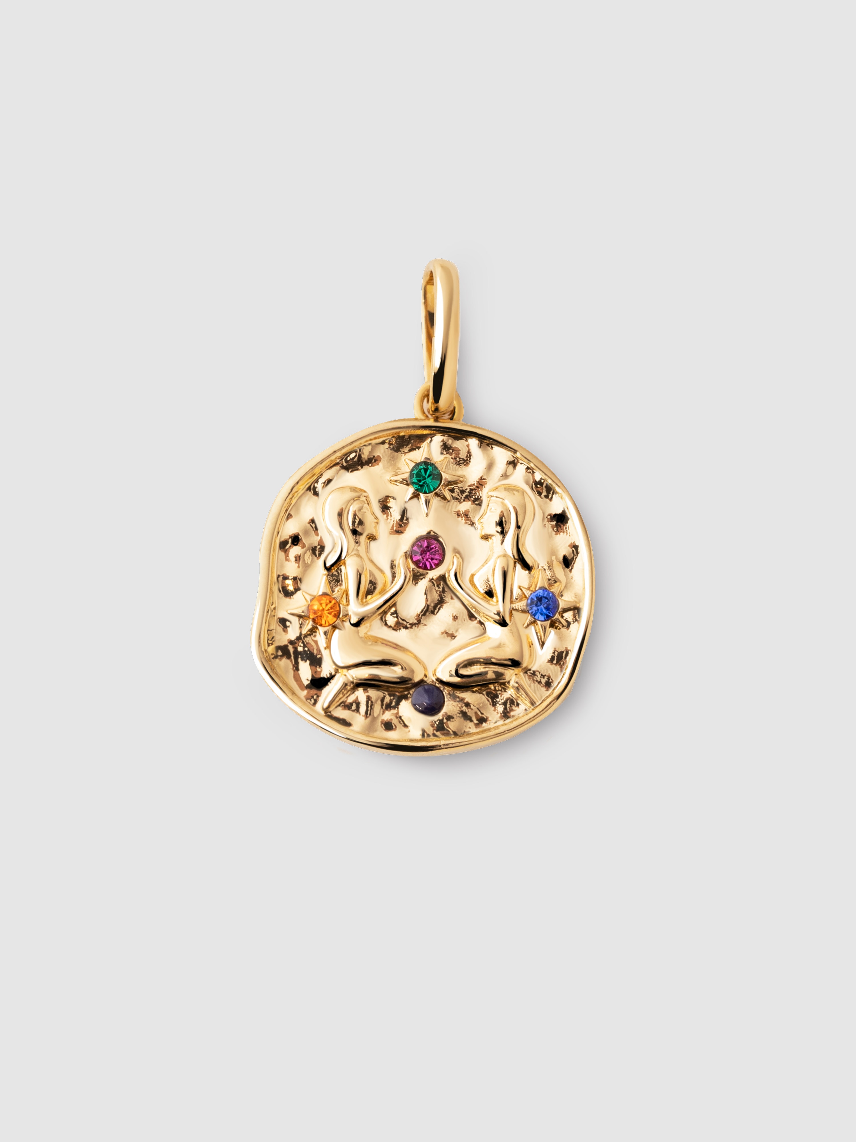 Charm Organic Colors Zodíaco de Liga de Metais Banhado em Ouro Gémeos Ouro-1