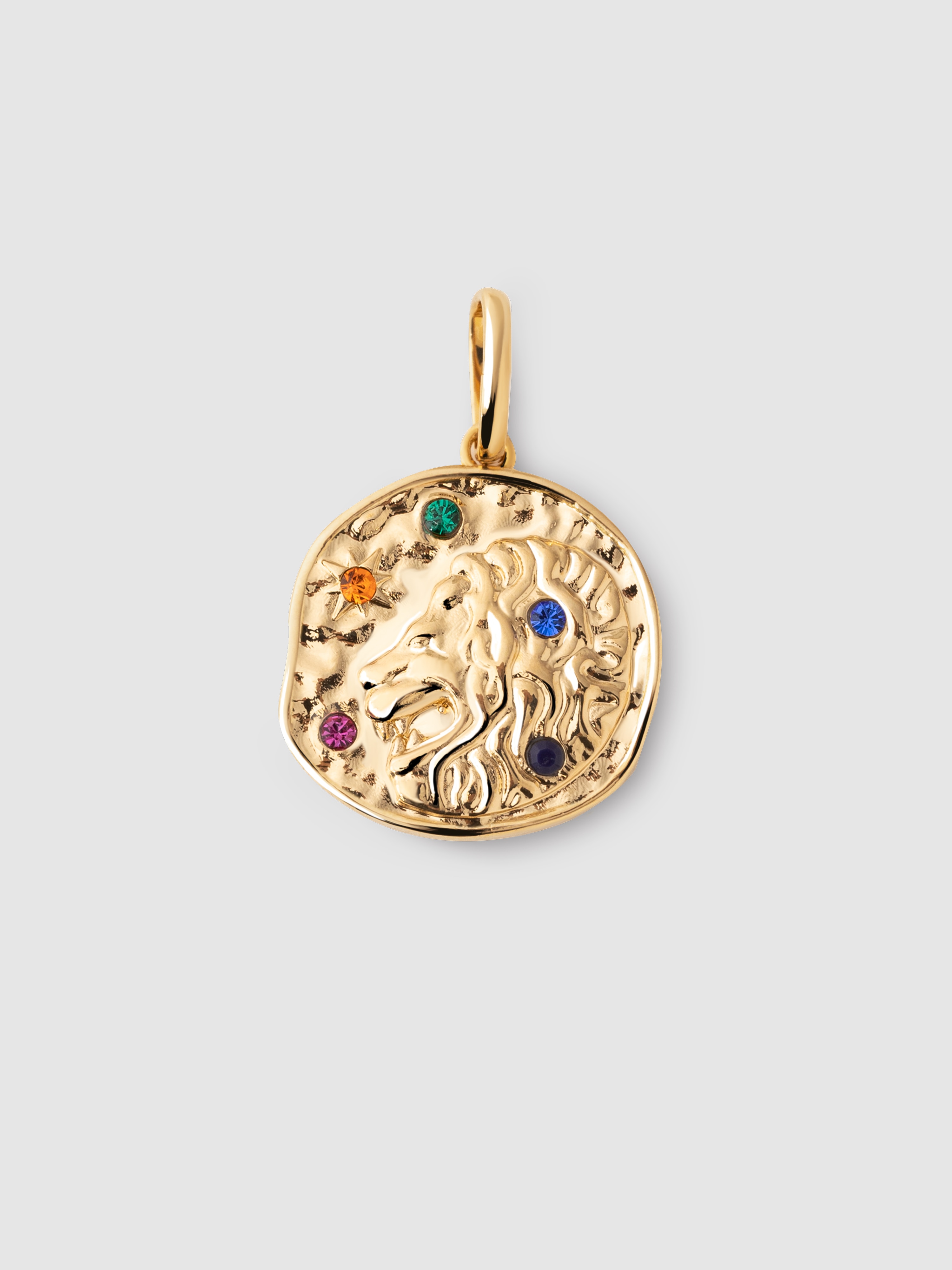 Charm Organic Colors Zodíaco de Liga de Metais Banhado a Ouro Leo Ouro-1