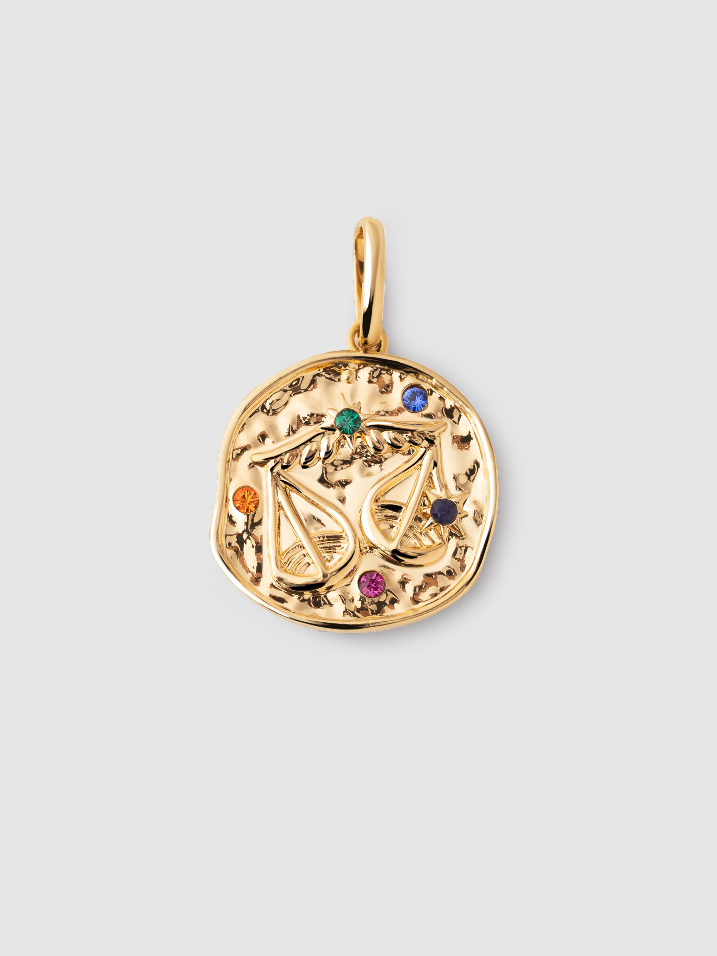 Charm Organic Colors Zodíaco de Liga de Metais Banhado em Ouro Balança Multicolor-1