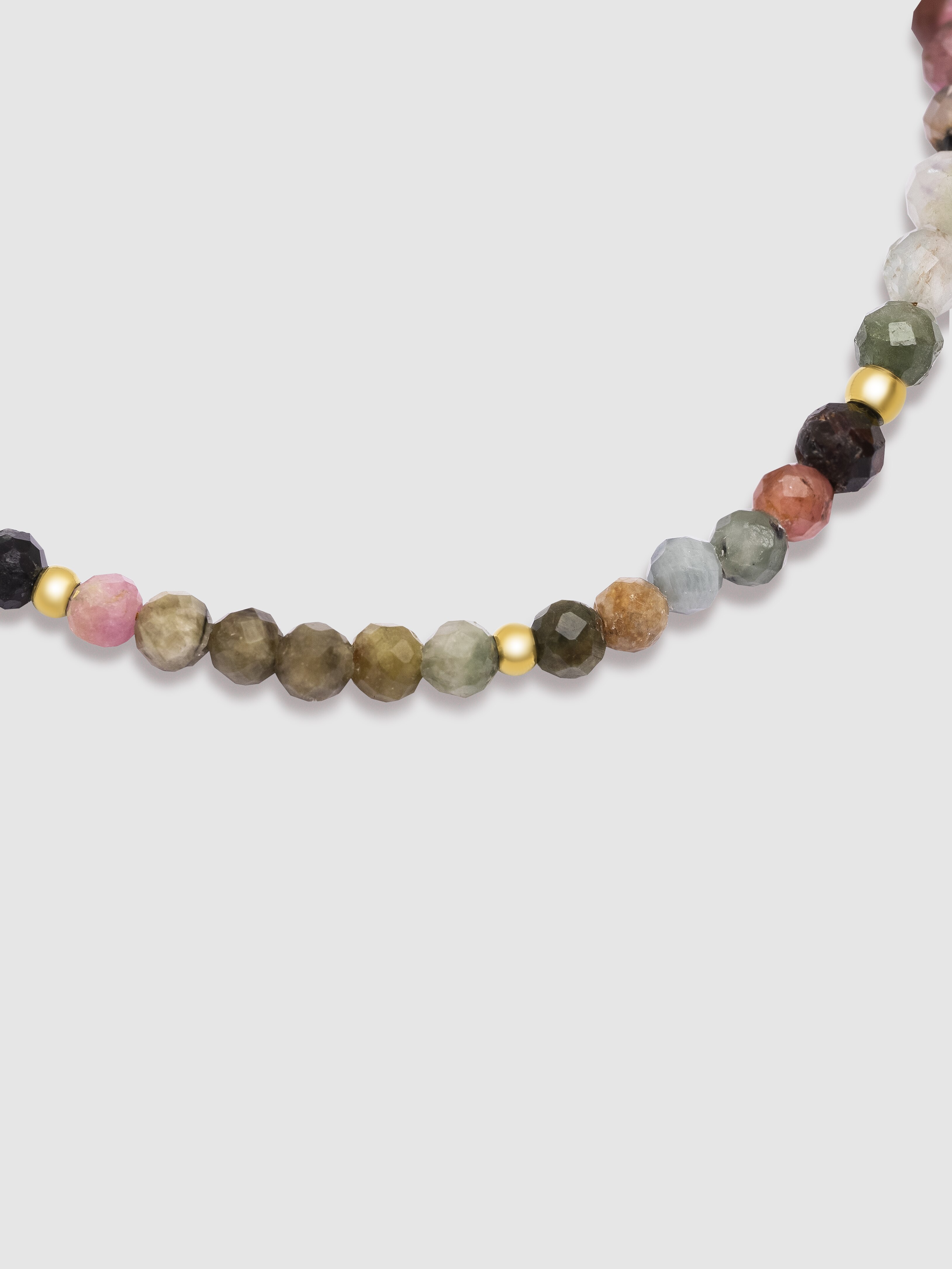 Pulseira de Corrente Altea Dots Tourmaline Syra de Aço Banhada a Ouro Multicolor-4