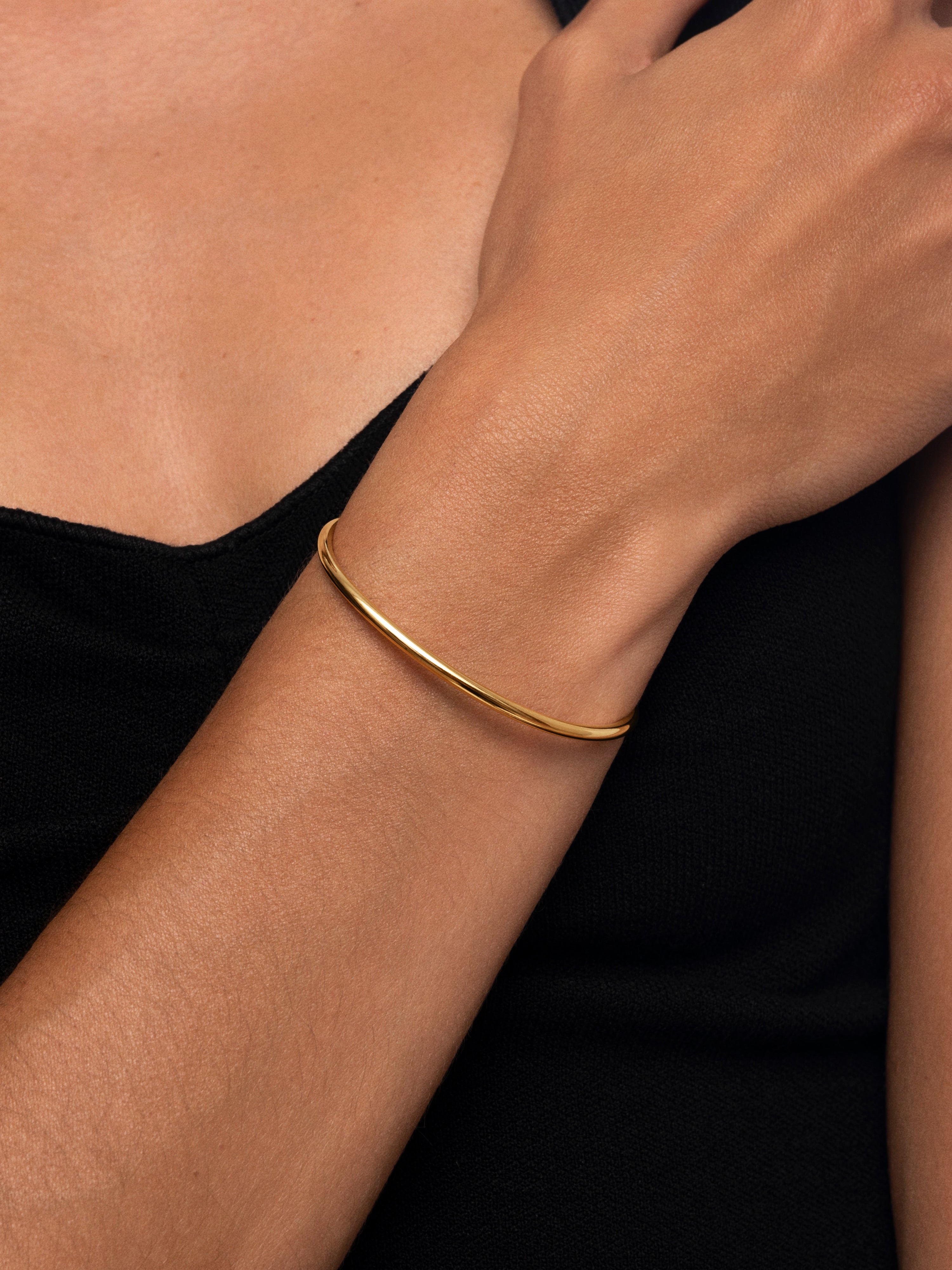 Pulseira Line Chain de Aço Banhada a Ouro Dourado-3