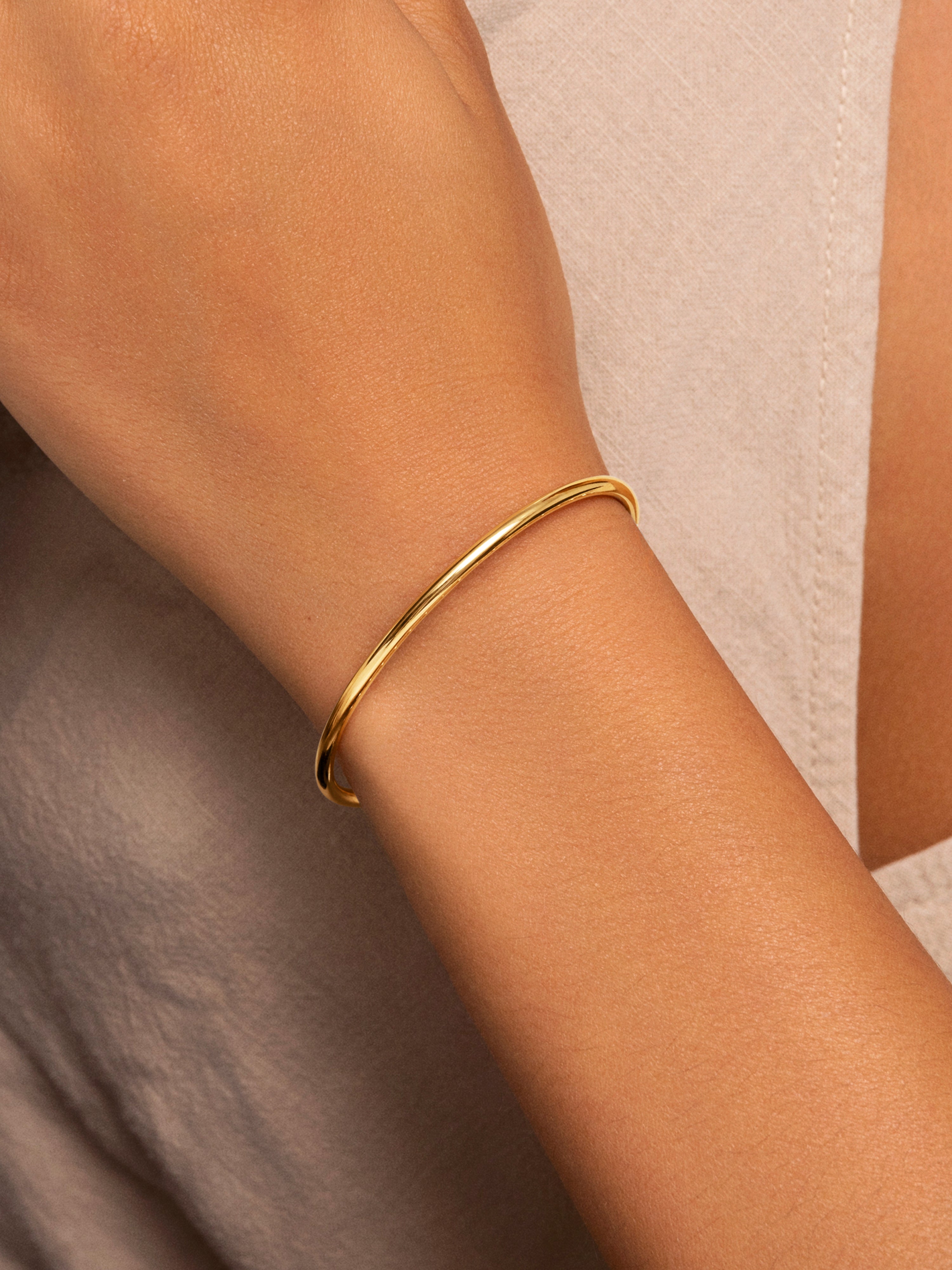 Pulseira Line Chain de Aço Banhada a Ouro Dourado-5