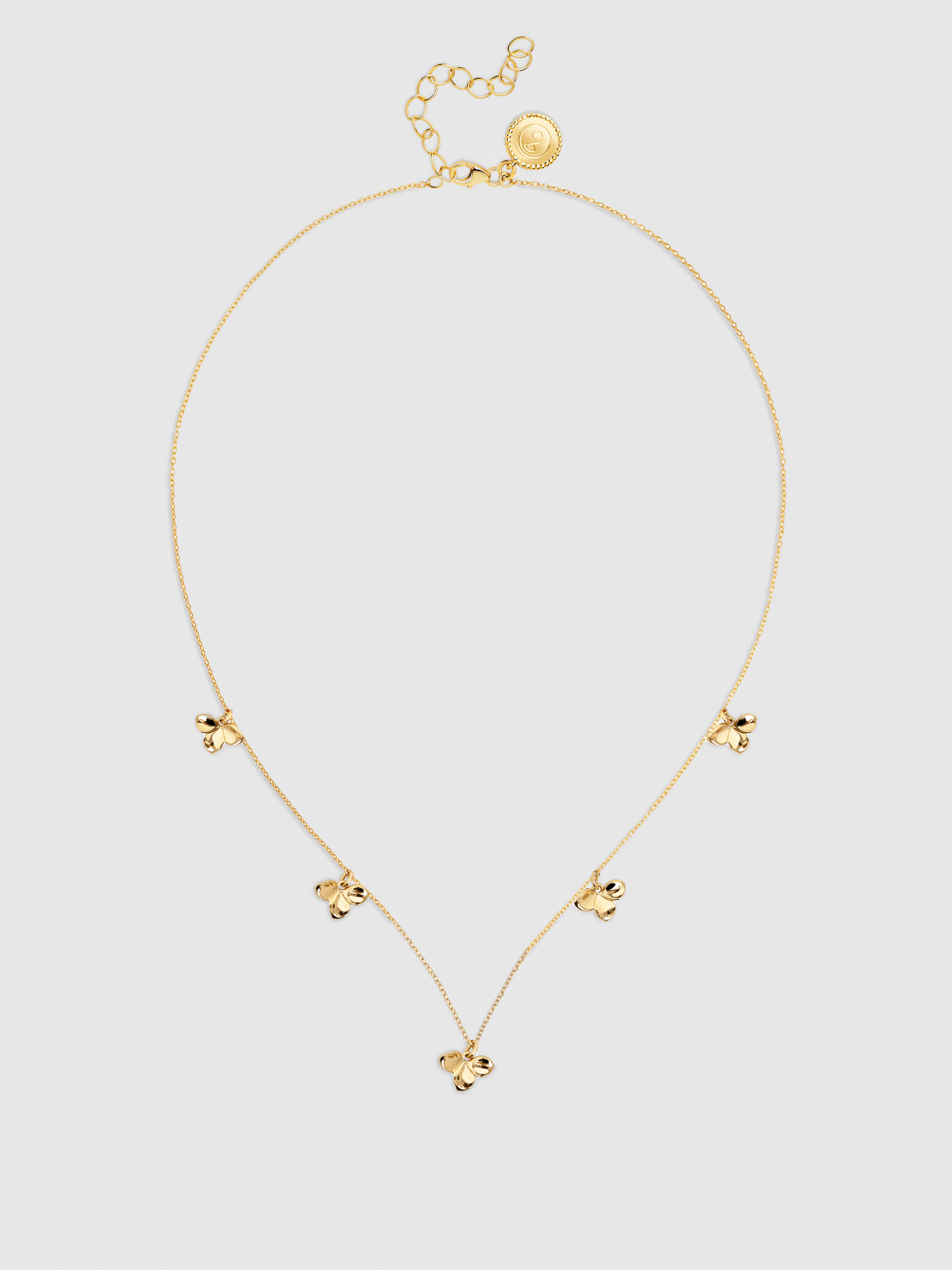 Colar Zinnia de Liga de Metais Banhado a Ouro Dourado-3
