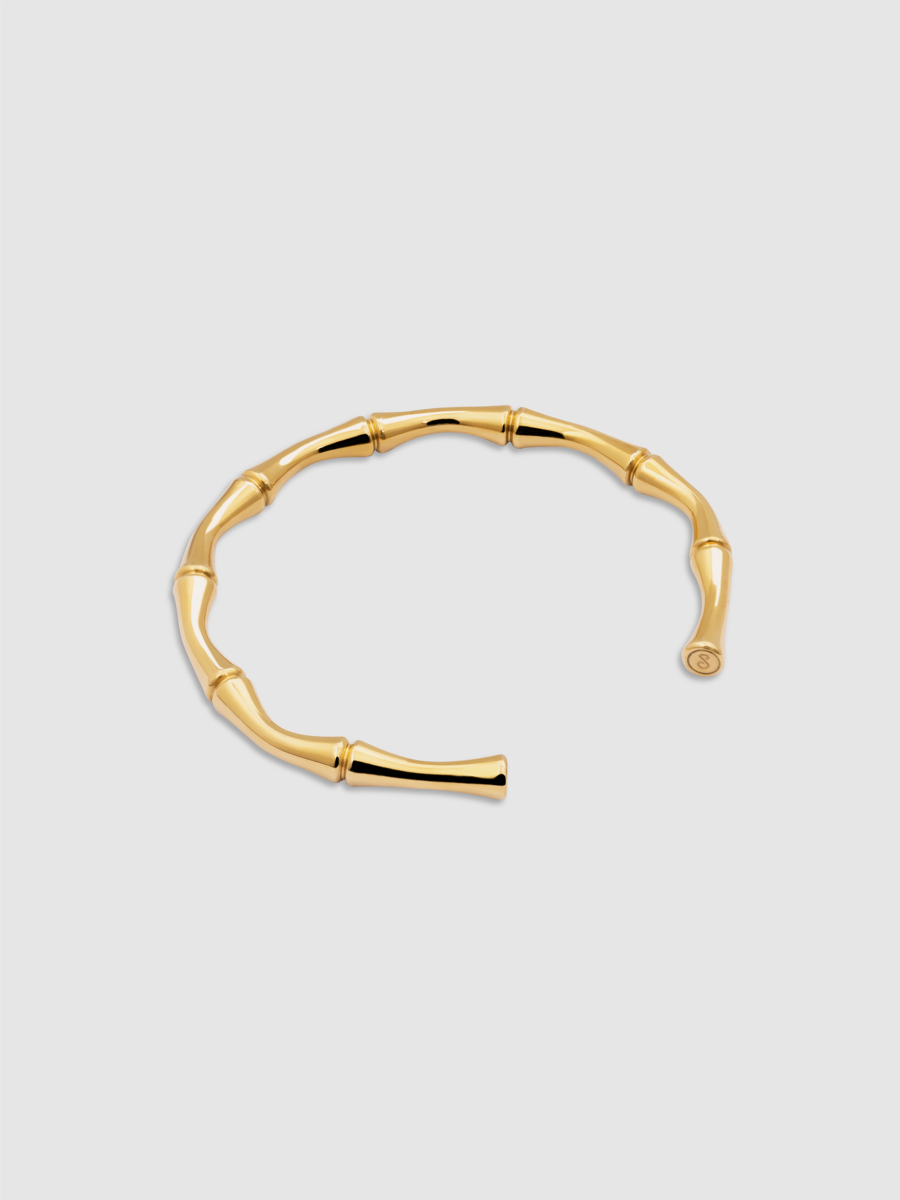 Pulseira Sugarcane de Aço Banhada a Ouro Dourado-4