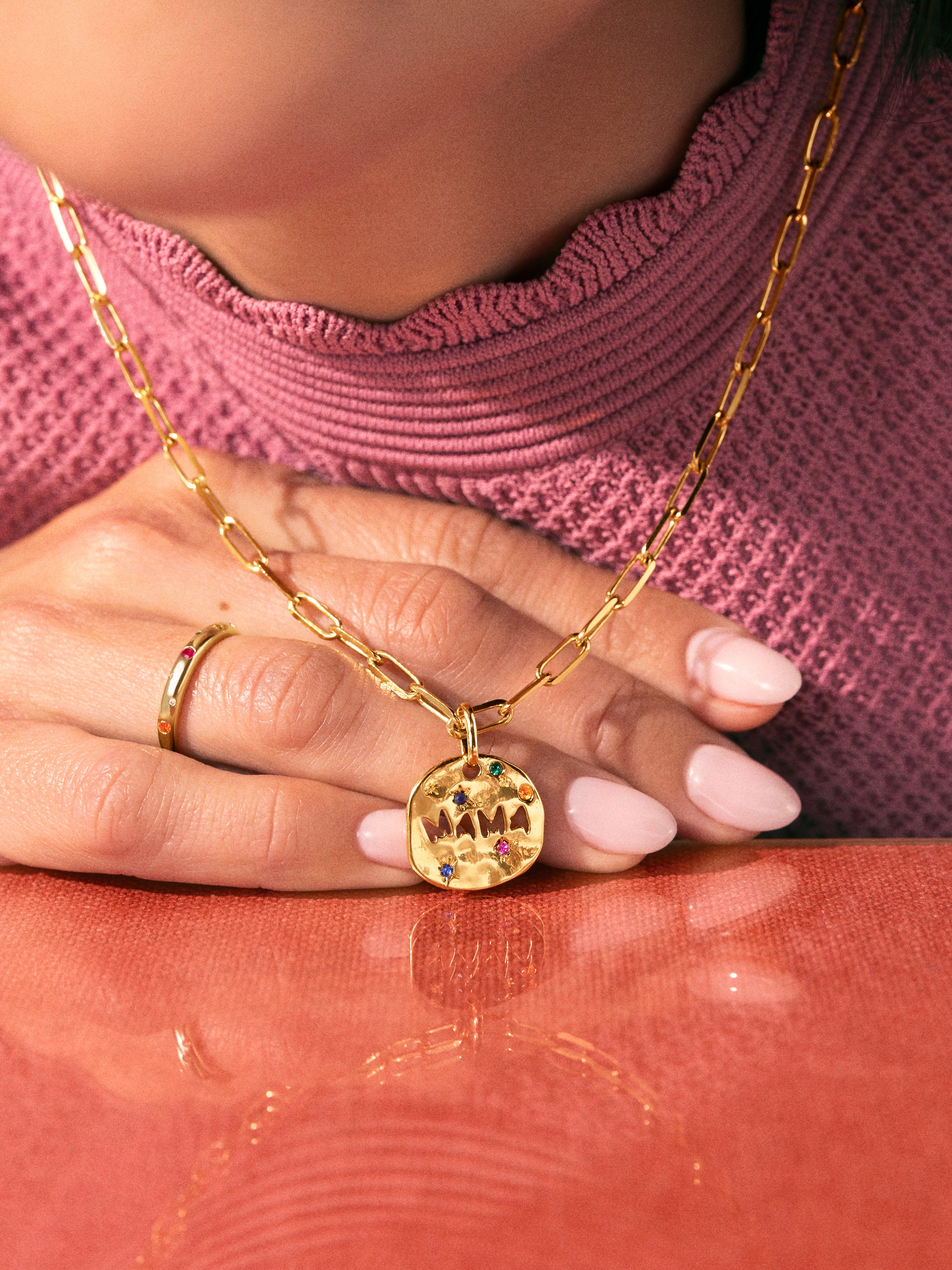 Charm Mamã de Liga de Metais Banhado a Ouro Ouro-5