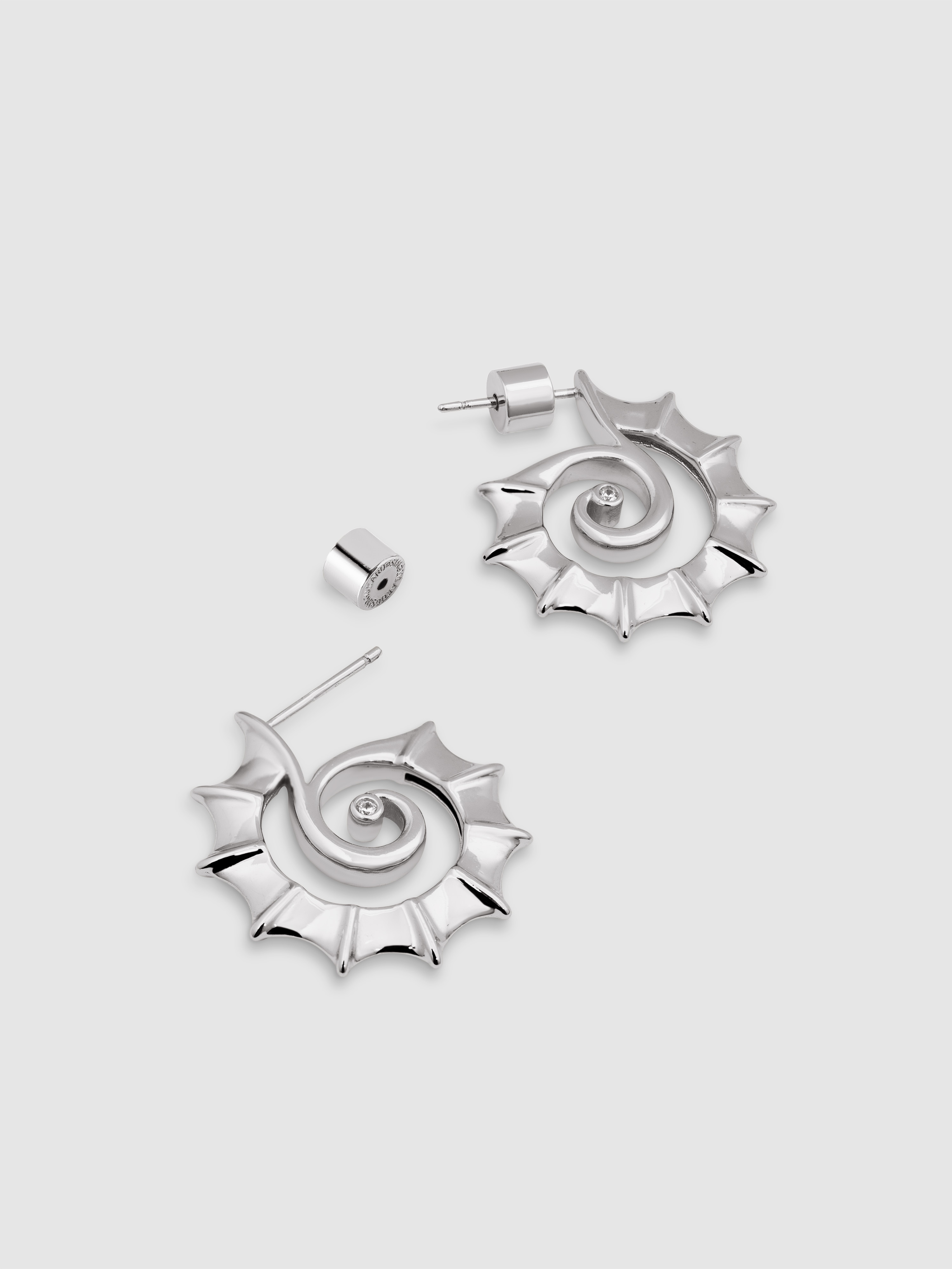 Brincos Tulum de Liga de Metais Banhados em Ródio Prateado-3