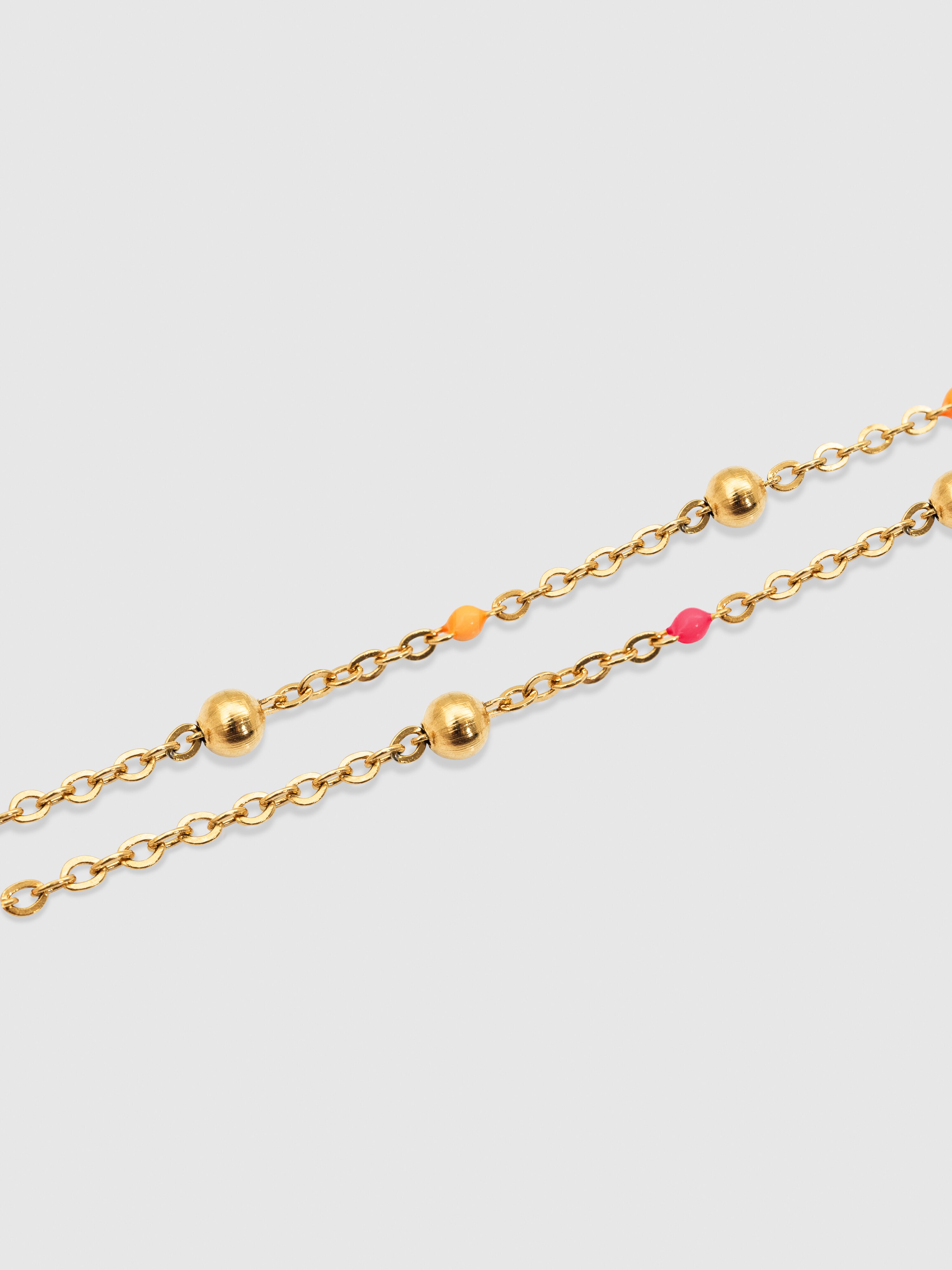 Pulseira de Corrente Pack 2 Pulseiras Amizade de Aço Banhada a Ouro Ouro-3