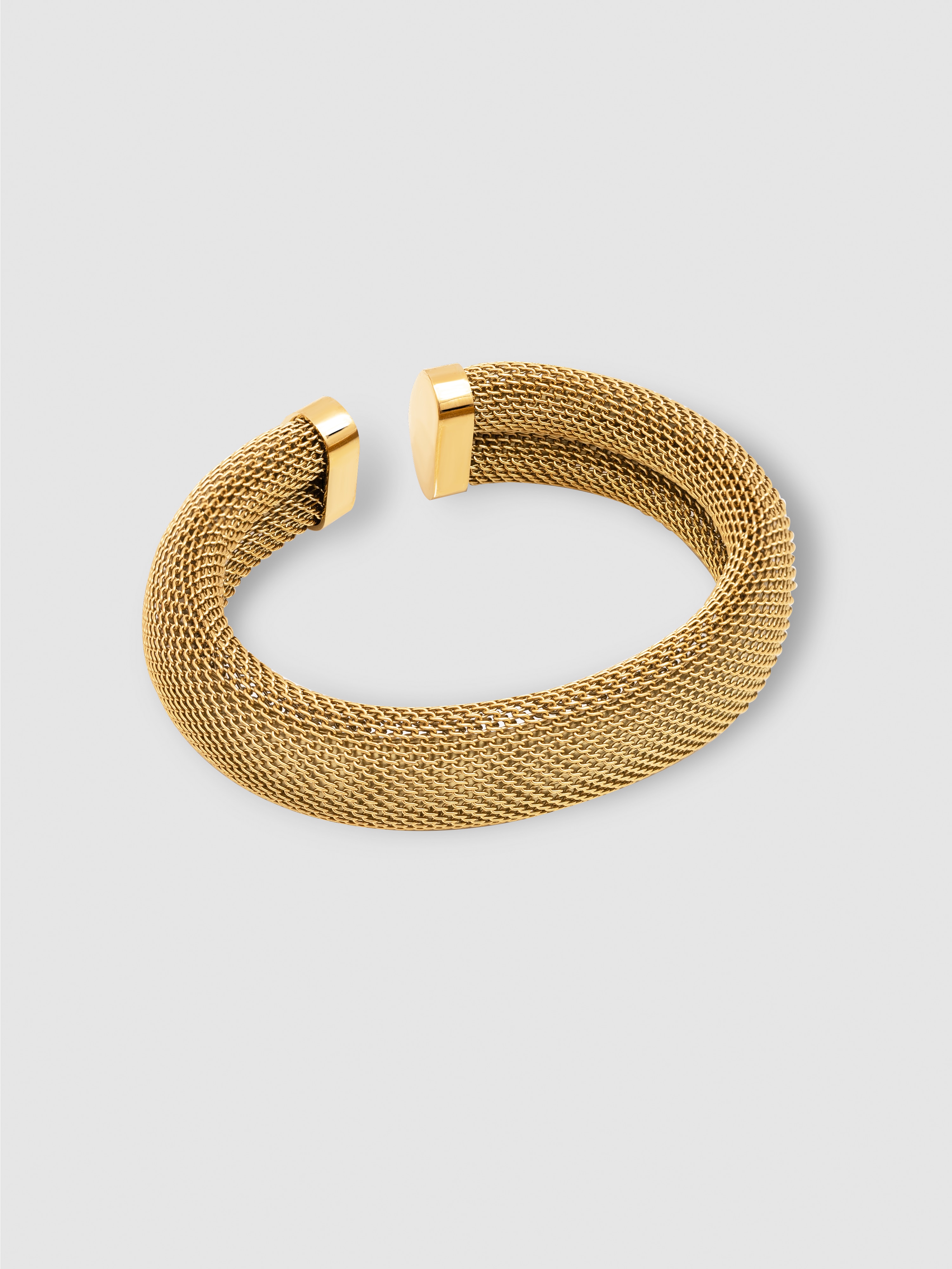 Pulseira Malha de Aço Banhada a Ouro Dourado-1
