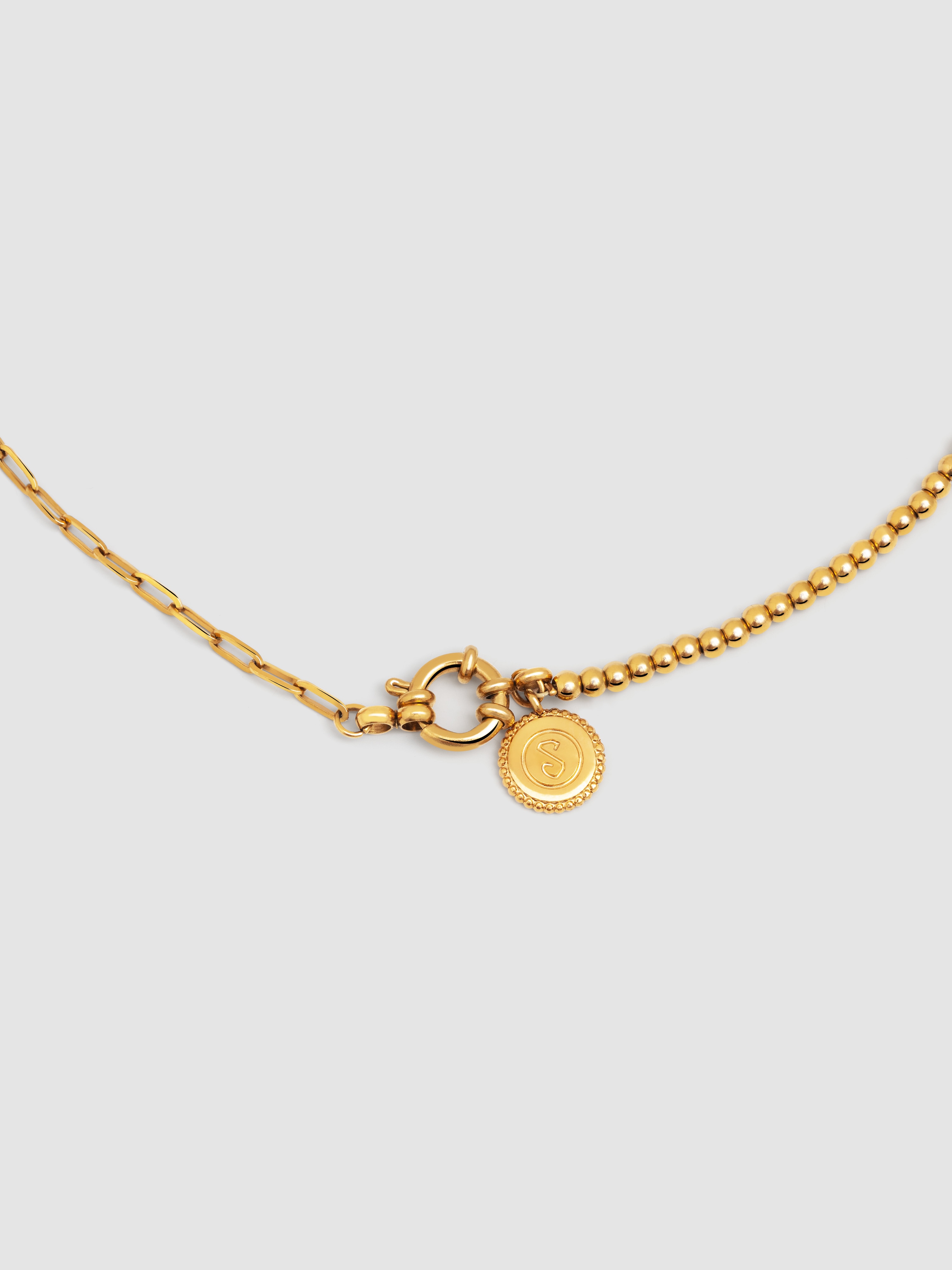 Colar Chic Pebbles de Aço Banhado a Ouro Dourado-1