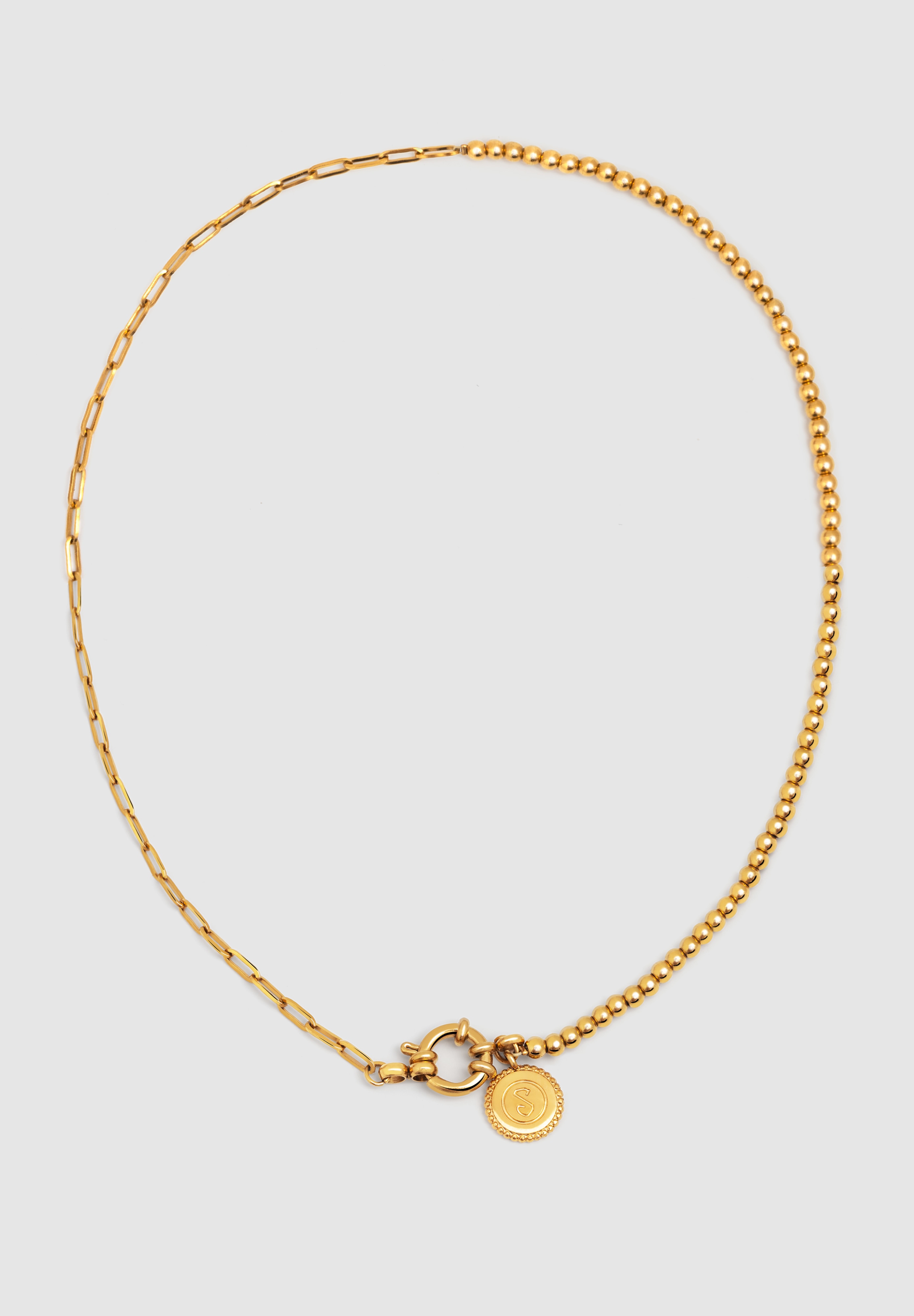 Colar Chic Pebbles de Aço Banhado a Ouro Dourado-4