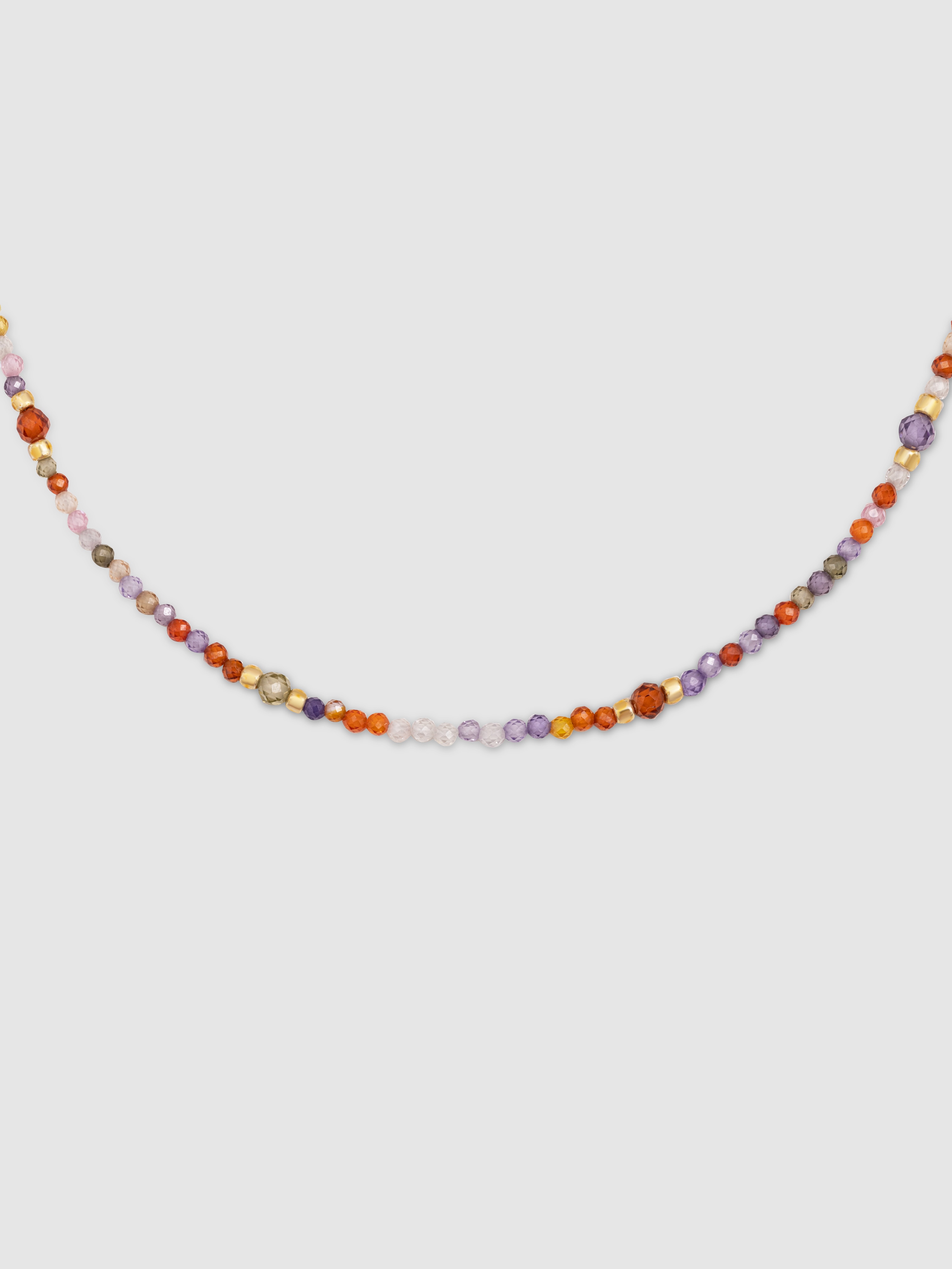 Colar Crystal Summer de Aço Banhado em Ouro Multicolor-1