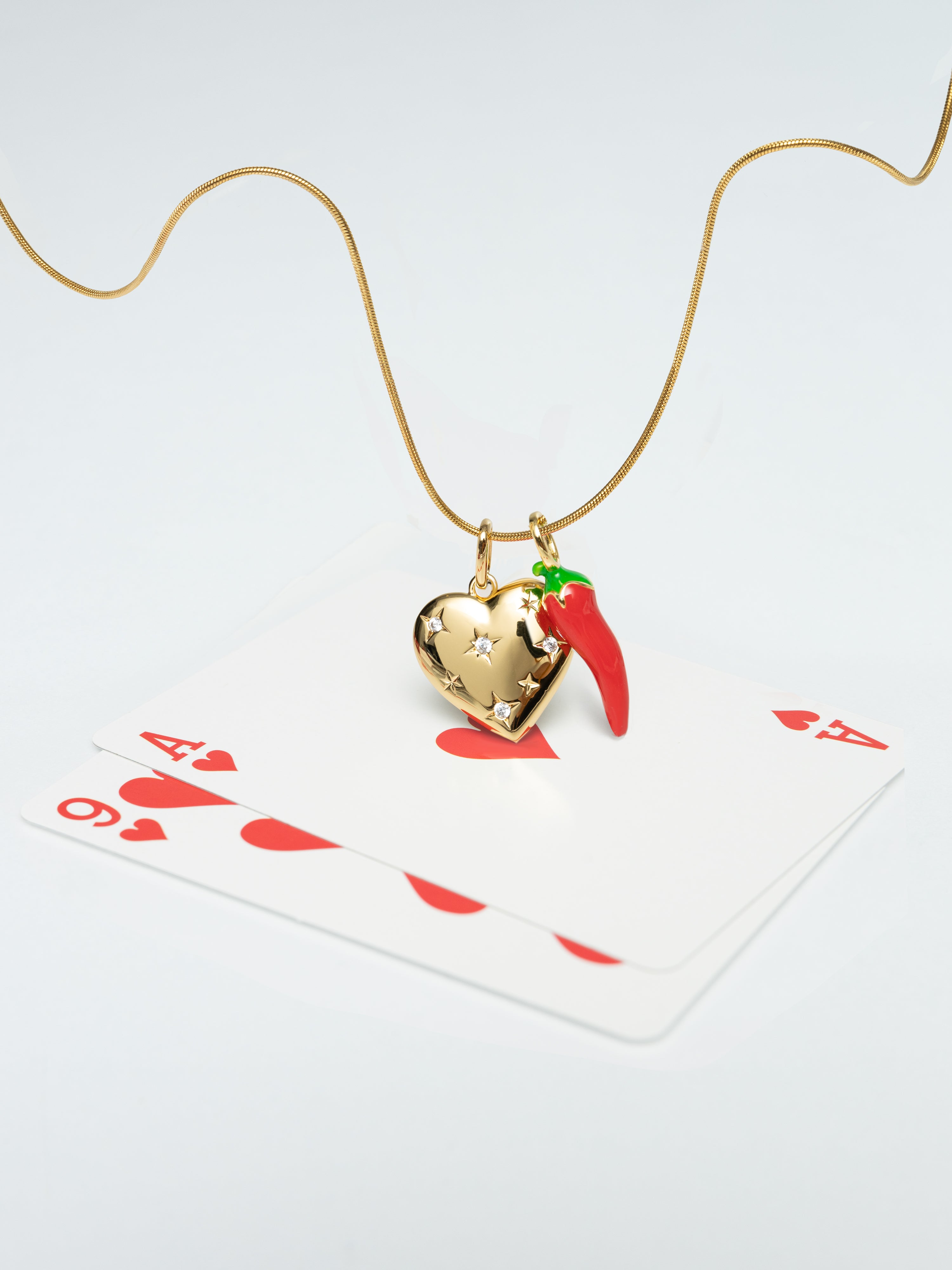 Charm Amore de Liga de Metais Banhado a Ouro Dourado-6