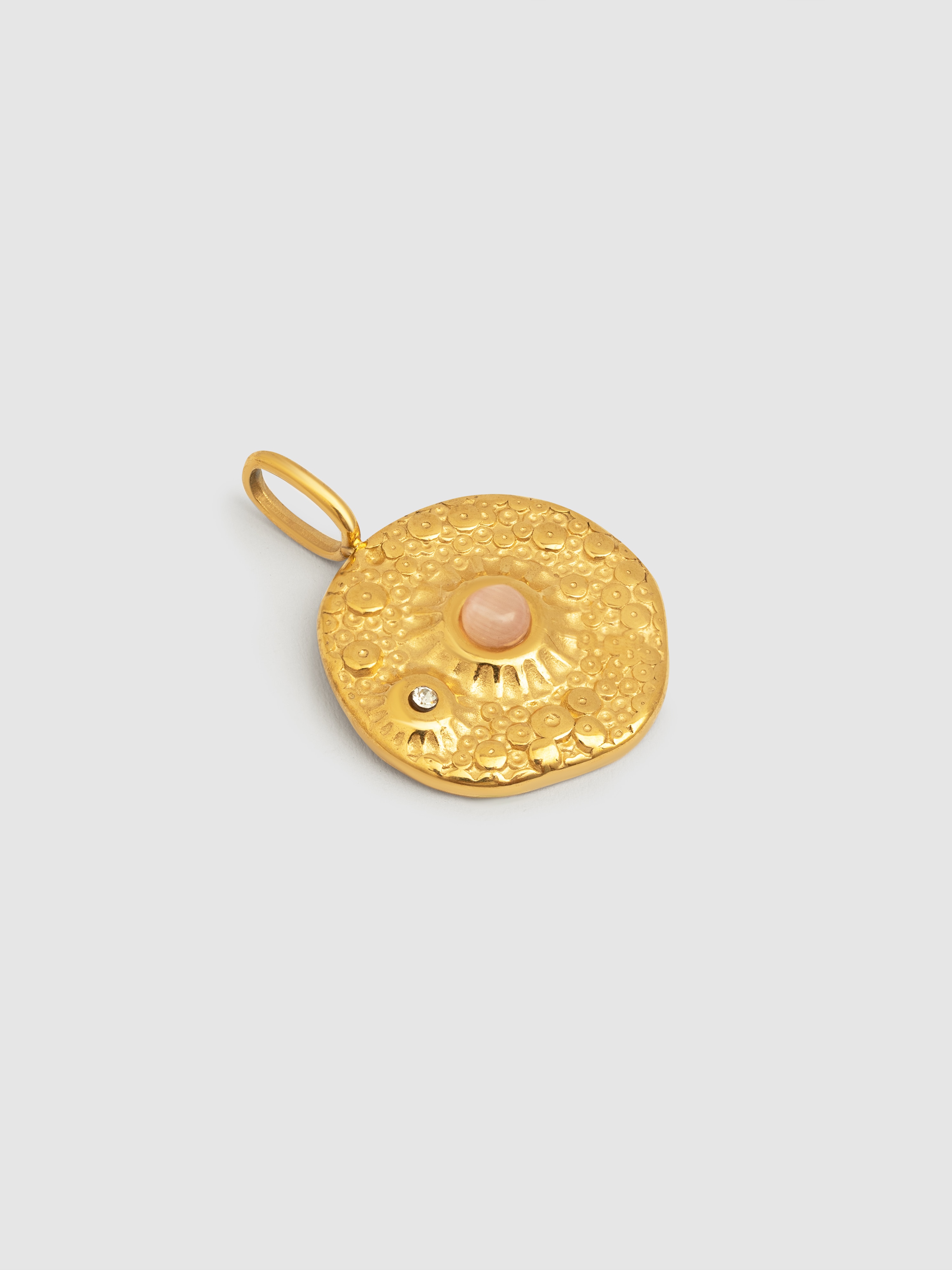 Charm Planeta Mars de Aço Banhado a Ouro Ouro-3