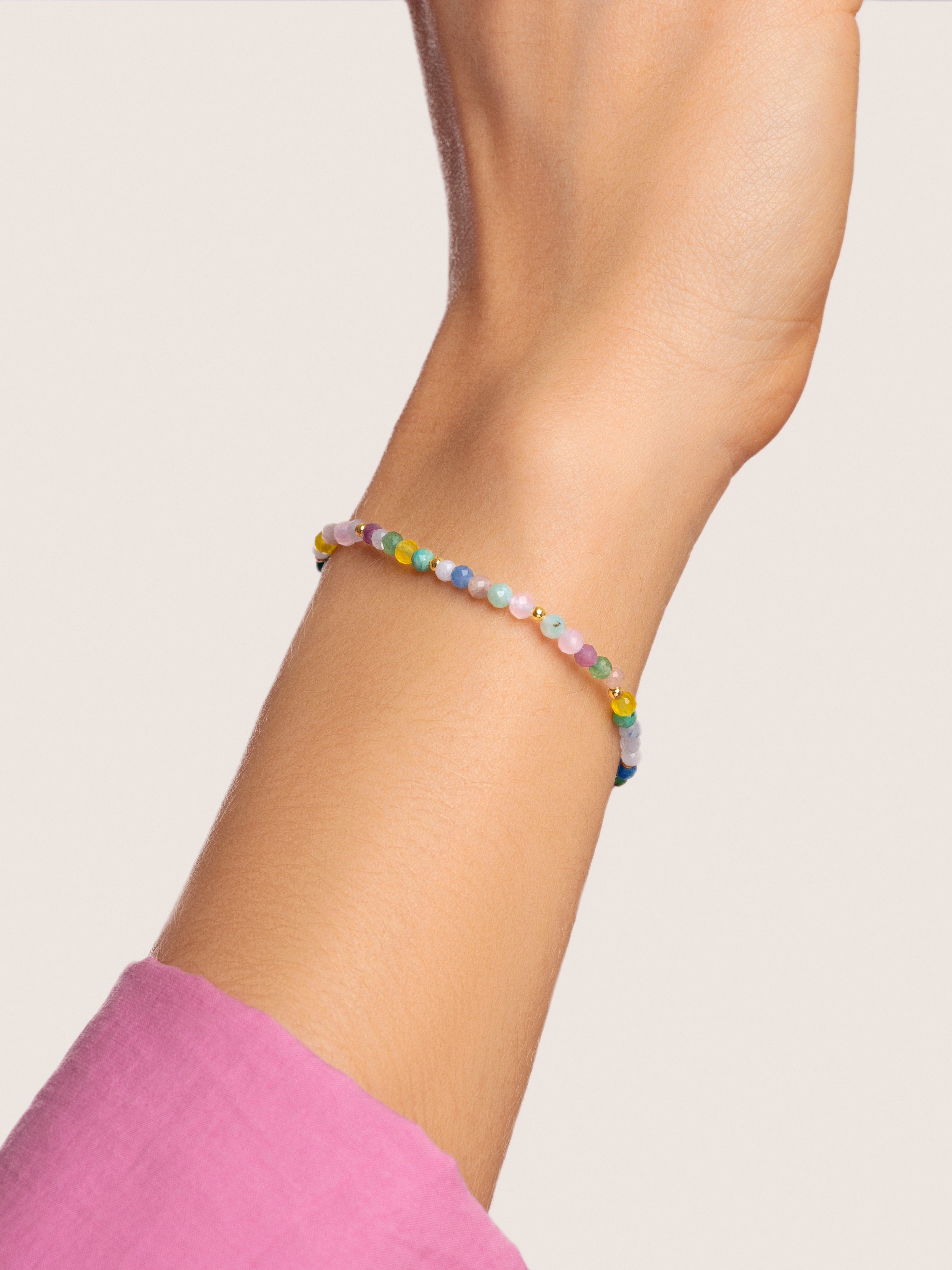 Pulseira de Corrente Altea Colors de Aço Banhada a Ouro Multicolor-3