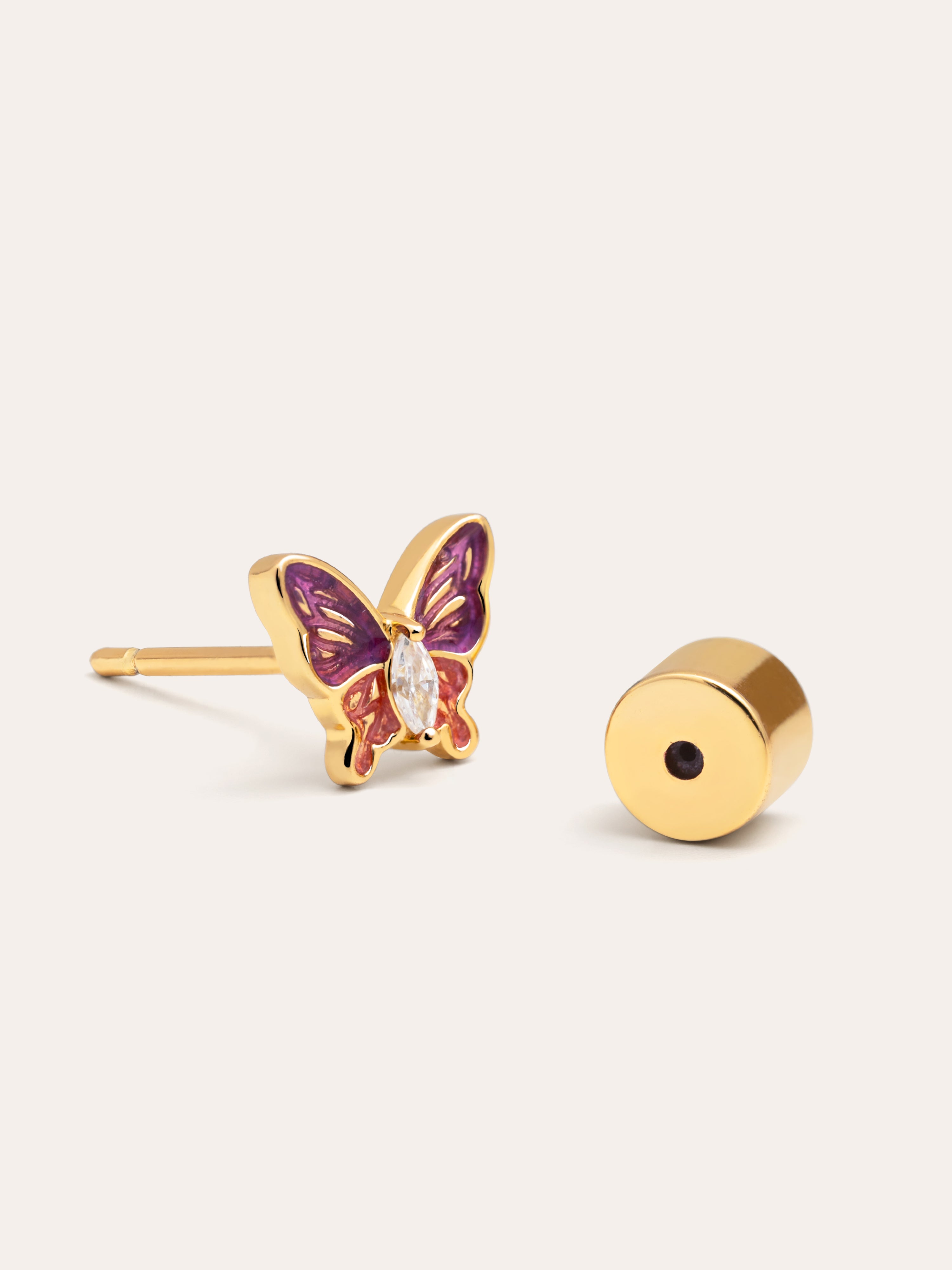 Brinco Individual Butterfly Rose de Liga de Metais Banhado a Ouro Rosa-4