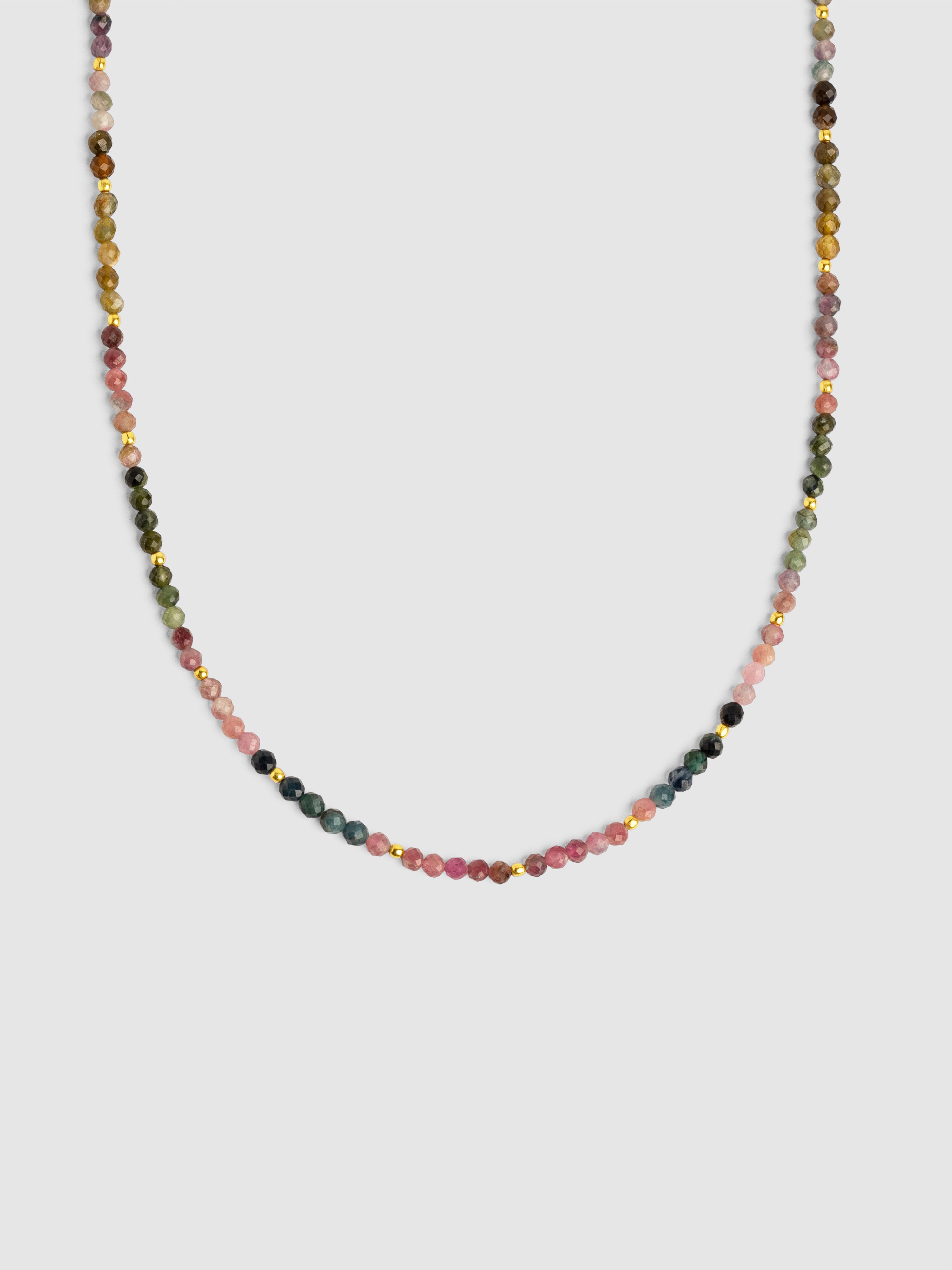 Colar Altea Dots Tourmaline Syra de Aço Banhado a Ouro Multicolor-1