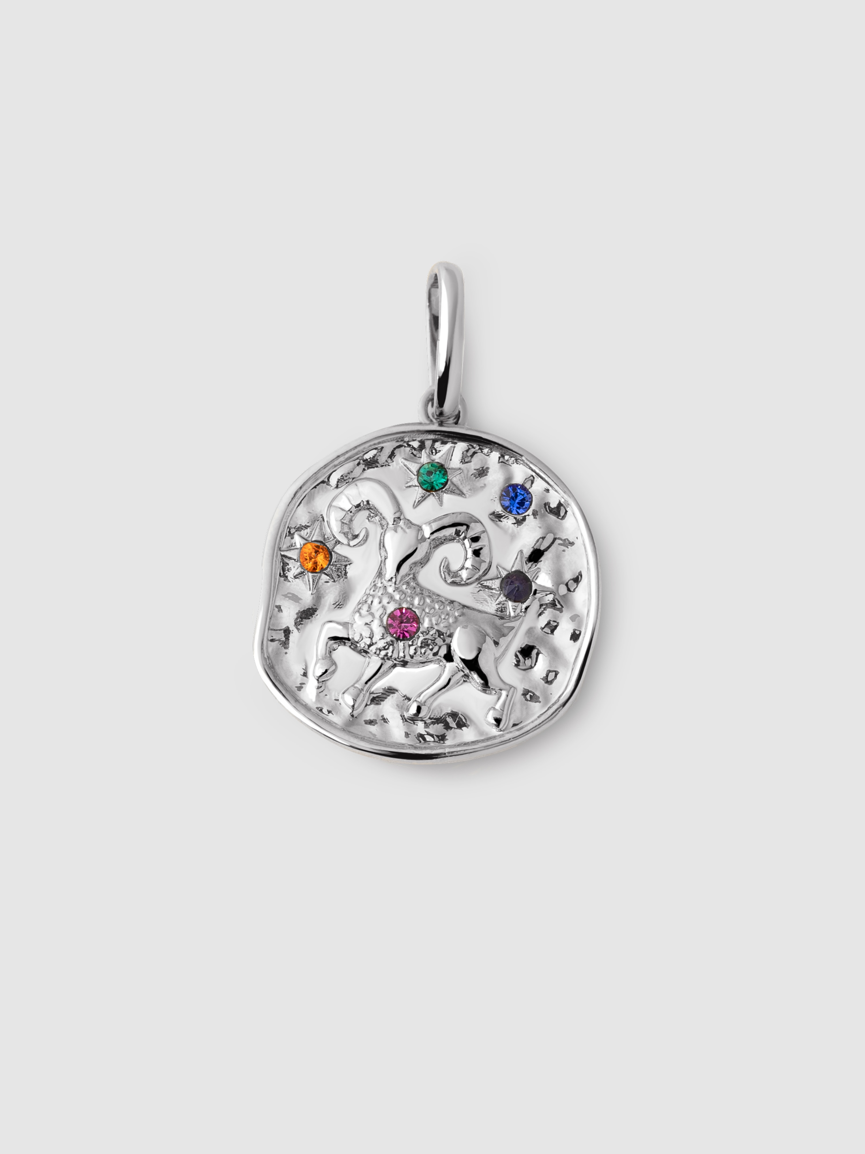 Charm Organic Colors Zodíaco Áries de Liga de Metais Banhado em Ródio Multicolor-1