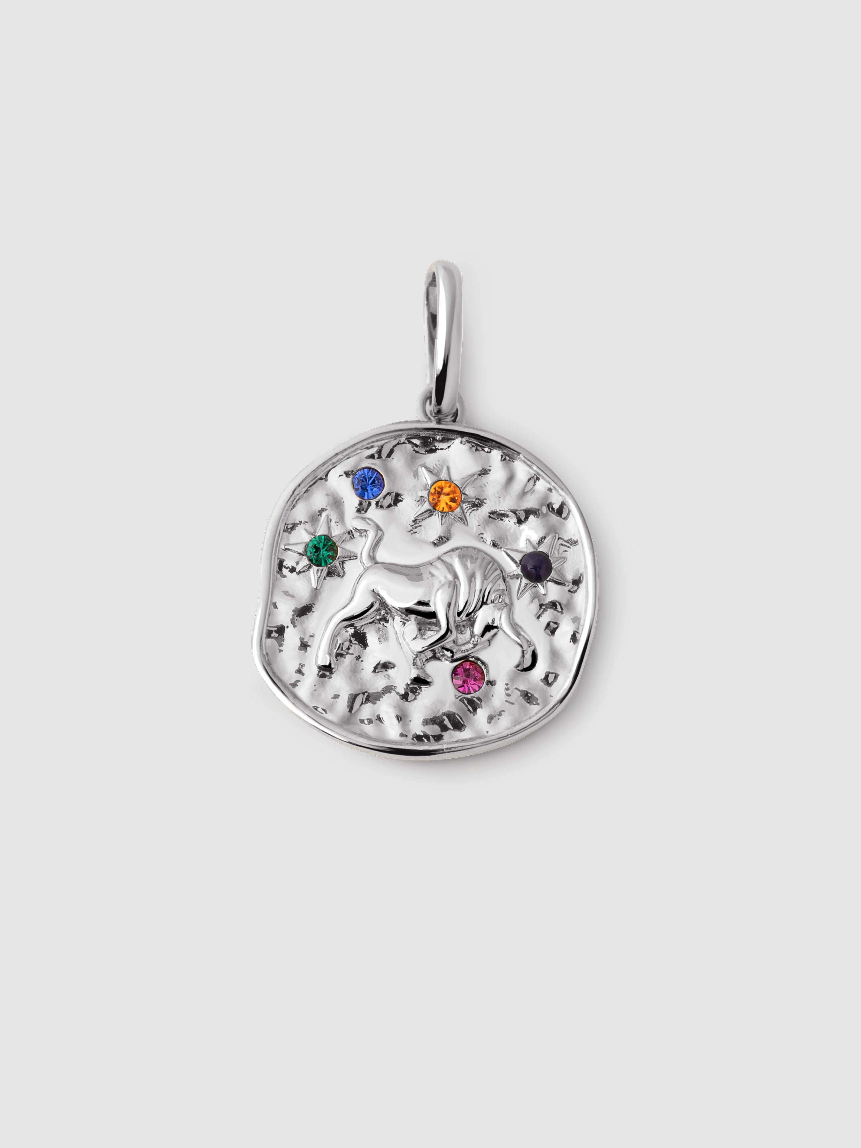 Imagem 0 de Charm Organic Colors Zodíaco Touro de Liga de Metais Banhado em Ródio