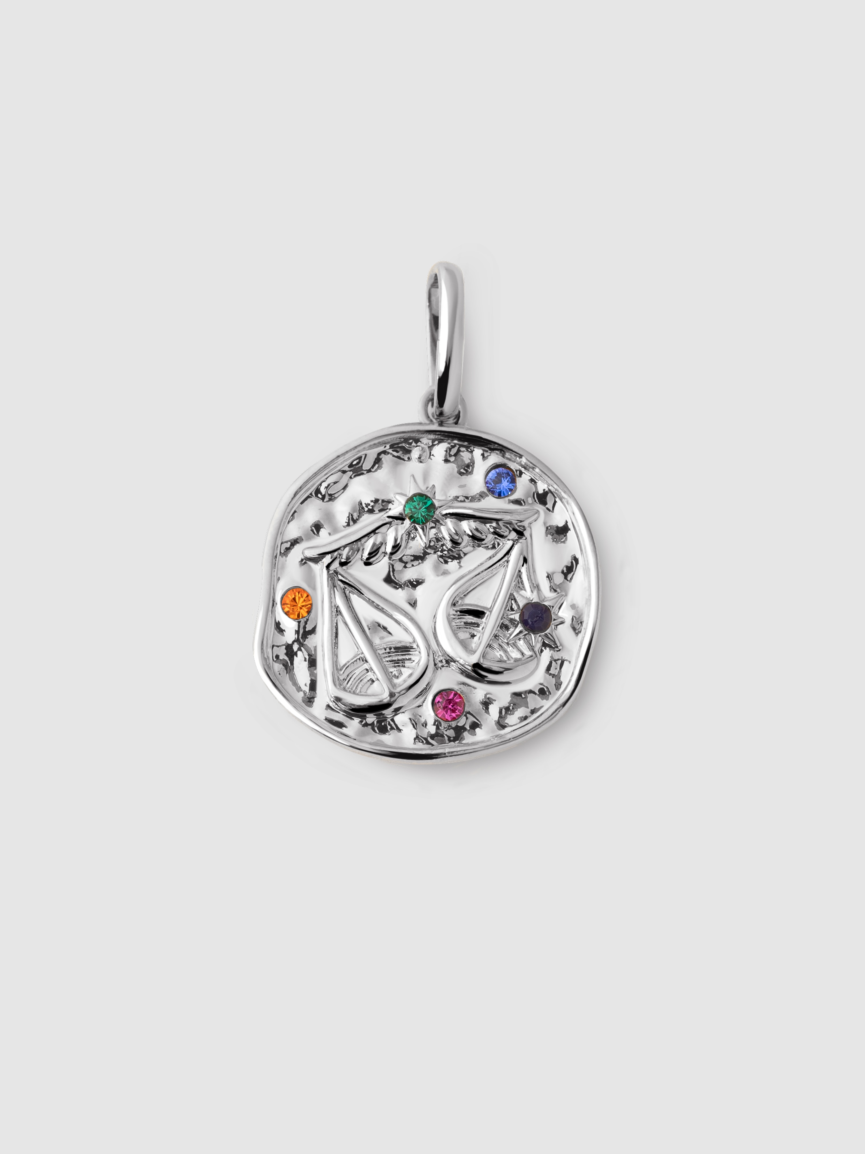 Imagem 0 de Charm Organic Colors Zodíaco Balança de Liga de Metais Banhado em Ródio