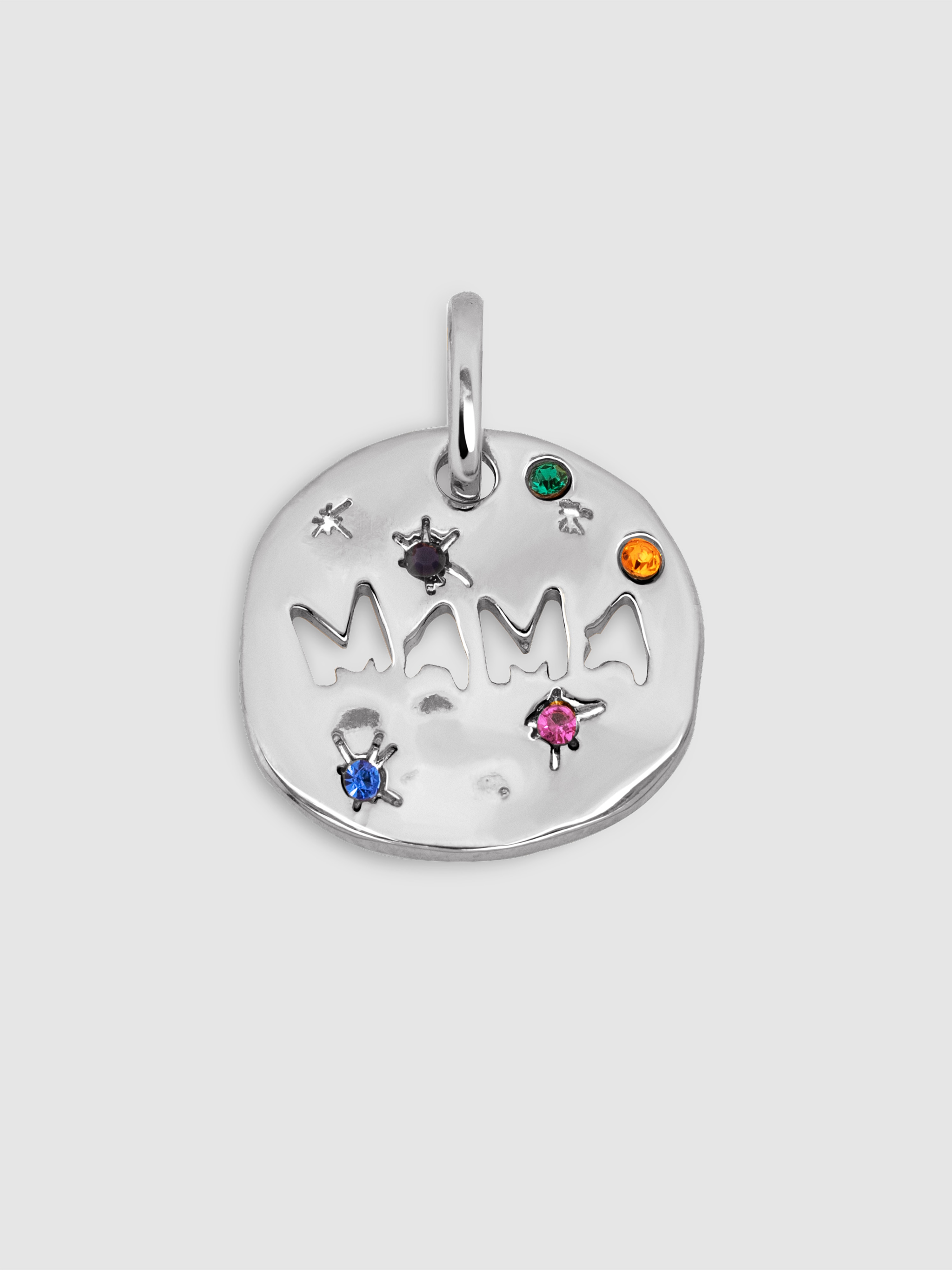 Charm Mamã de Liga de Metais Banhado em Ródio Multicolor-1