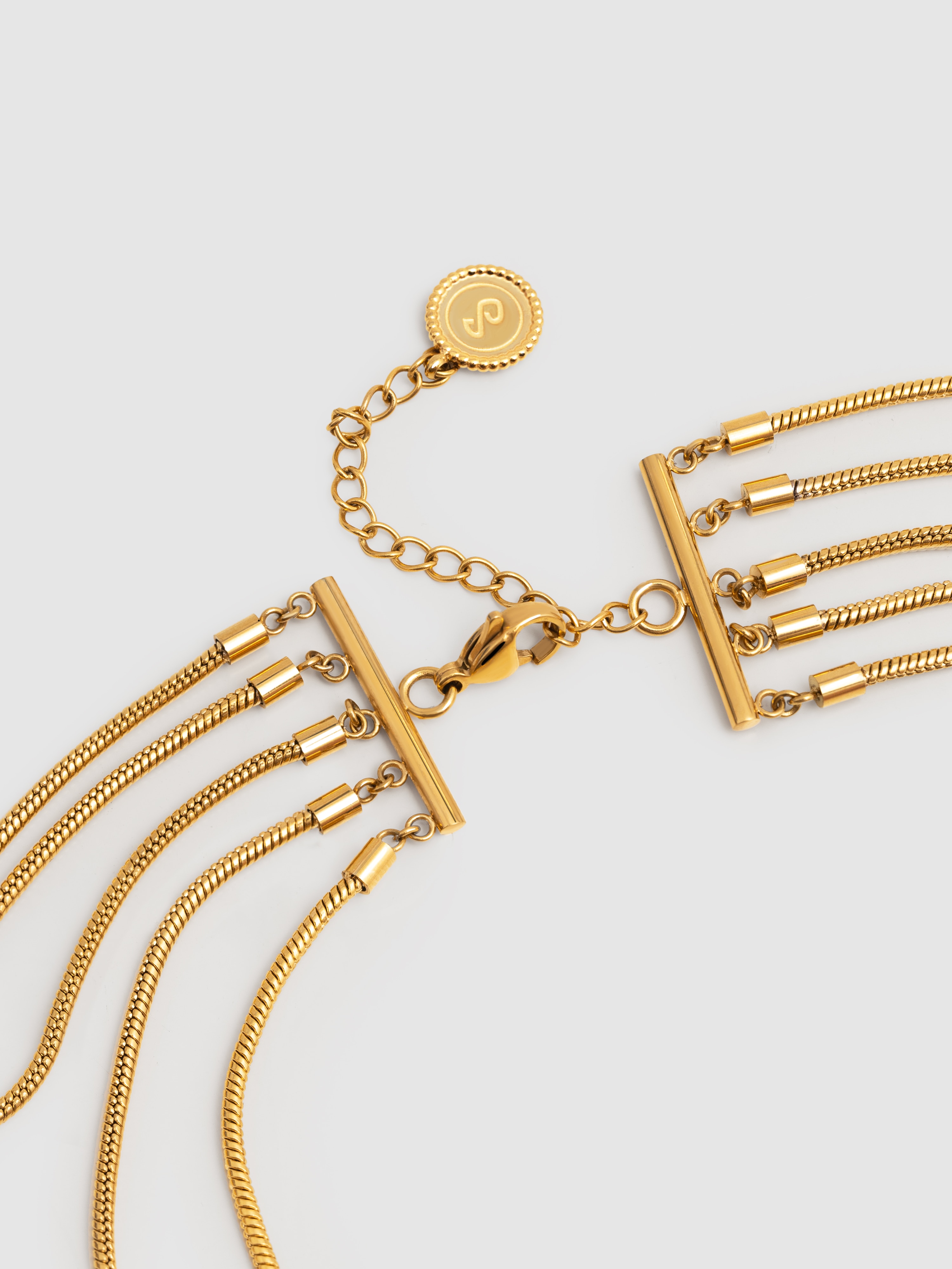 Colar Cleopatra de Aço Banhado a Ouro Dourado-4