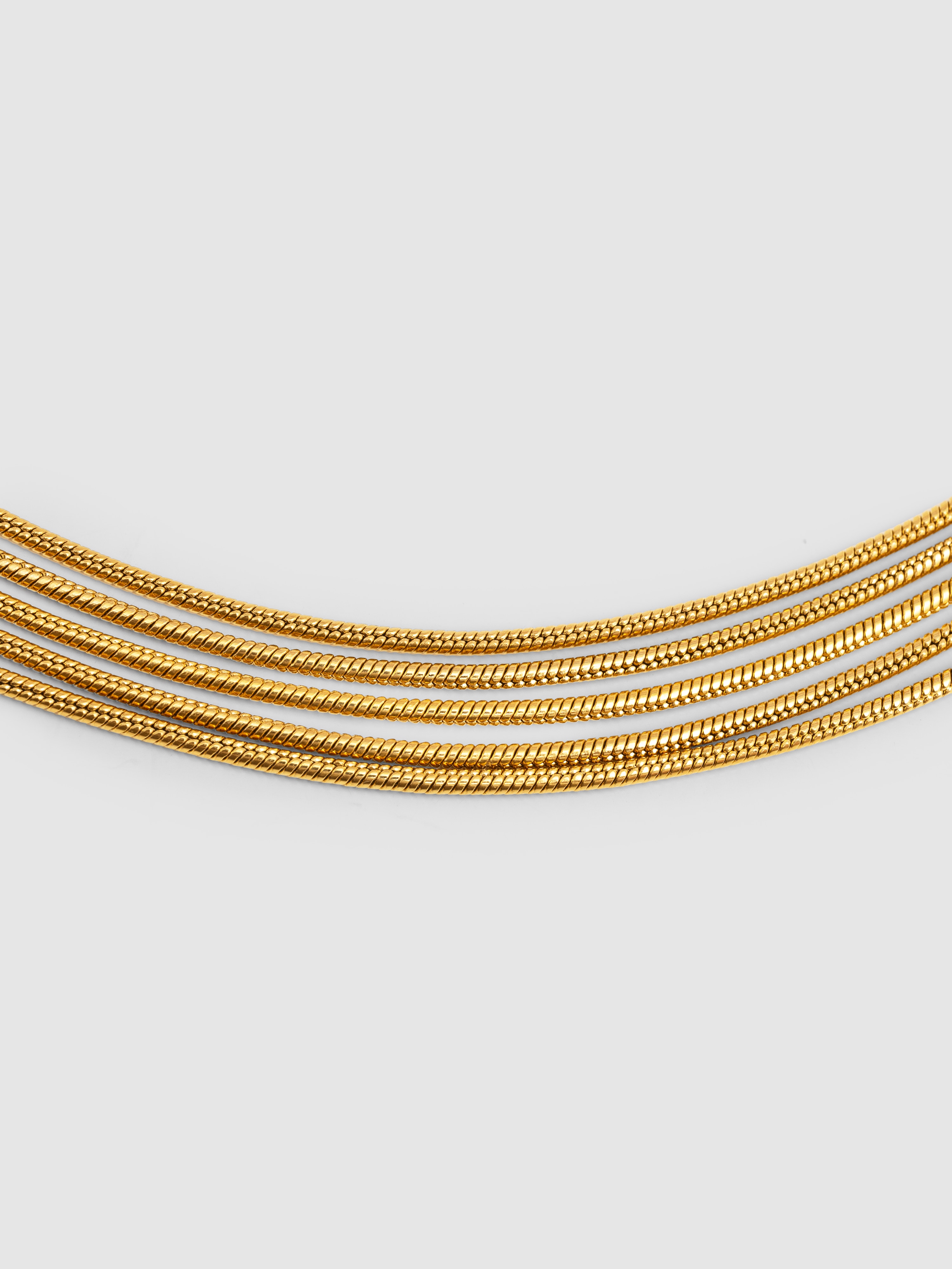 Chokers Cleopatra de Aço Banhado a Ouro Dourado-1