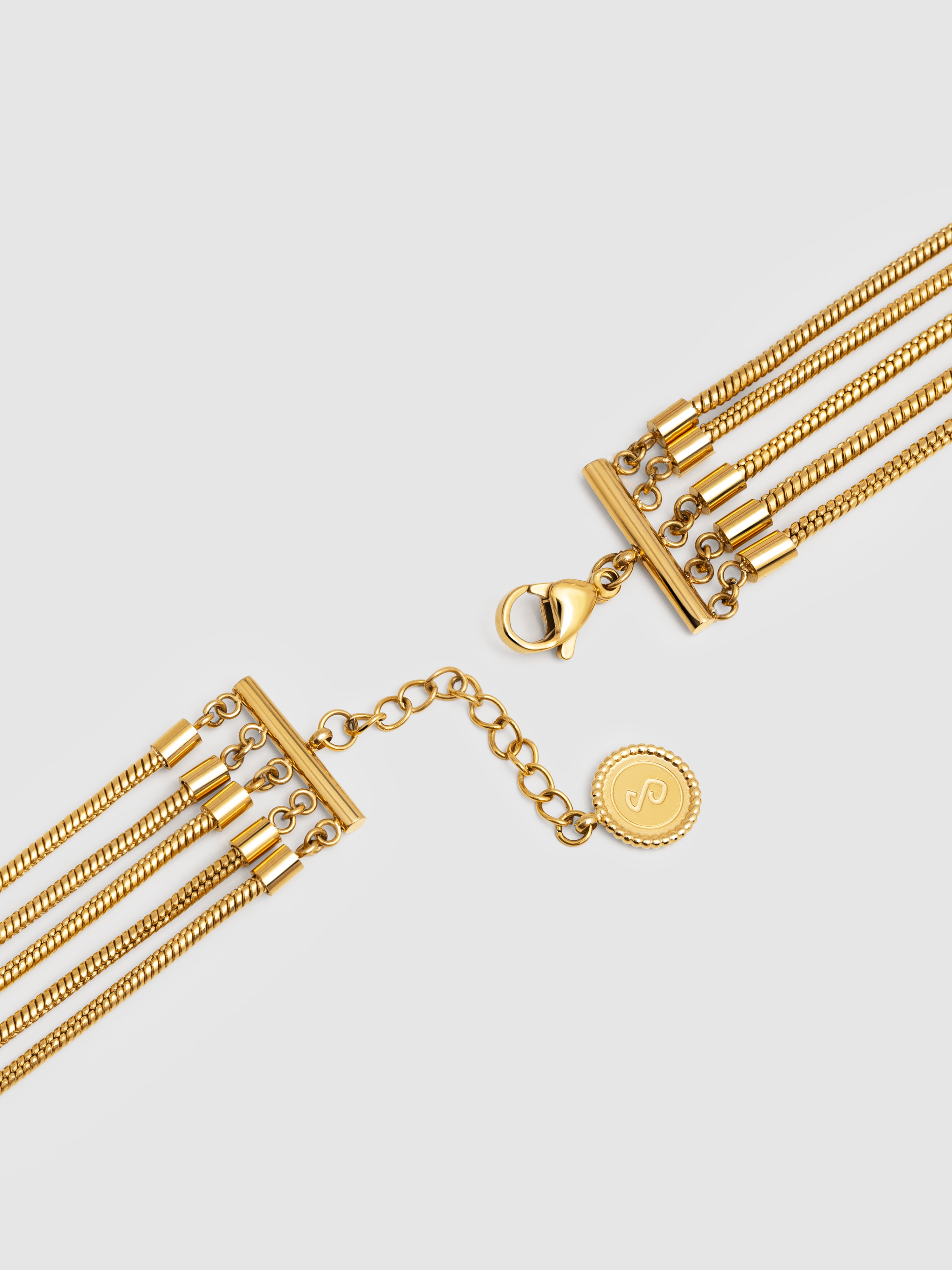 Chokers Cleopatra de Aço Banhado a Ouro Dourado-3