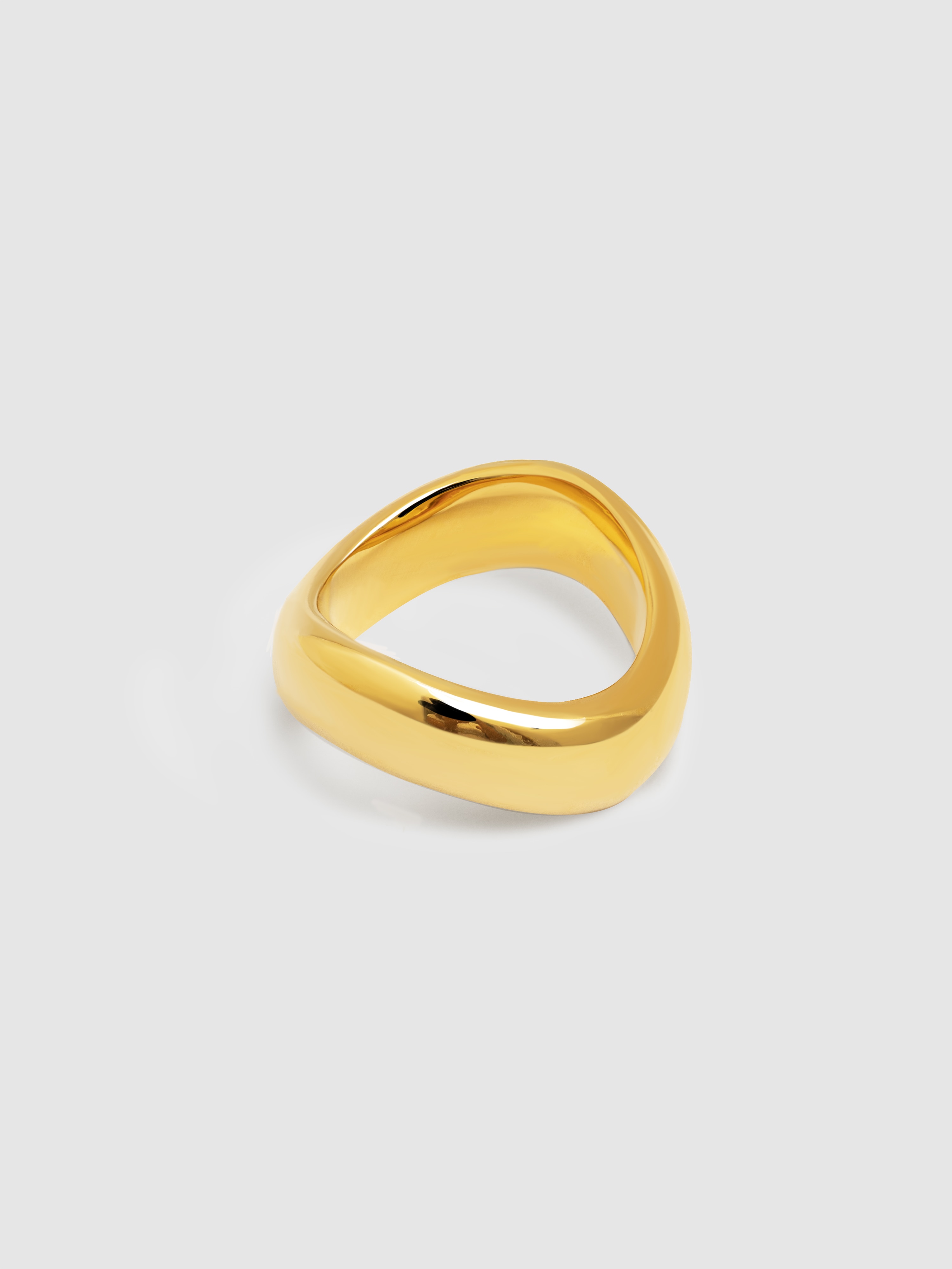 Anel Tina de Aço Banhado a Ouro Dourado-1
