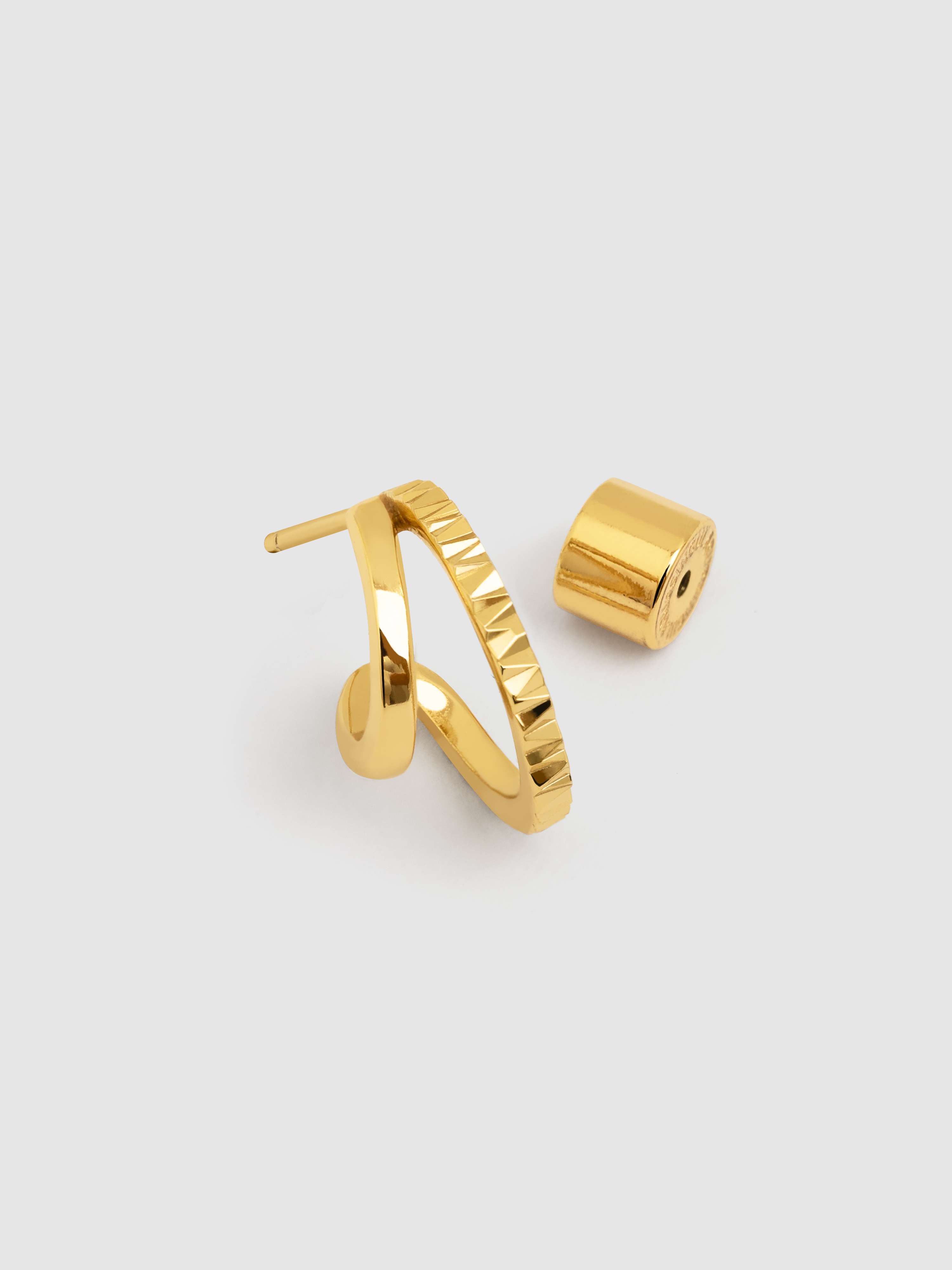 Brinco Individual Argola Dupla Luz de Liga de Metais Banhado a Ouro Dourado-3