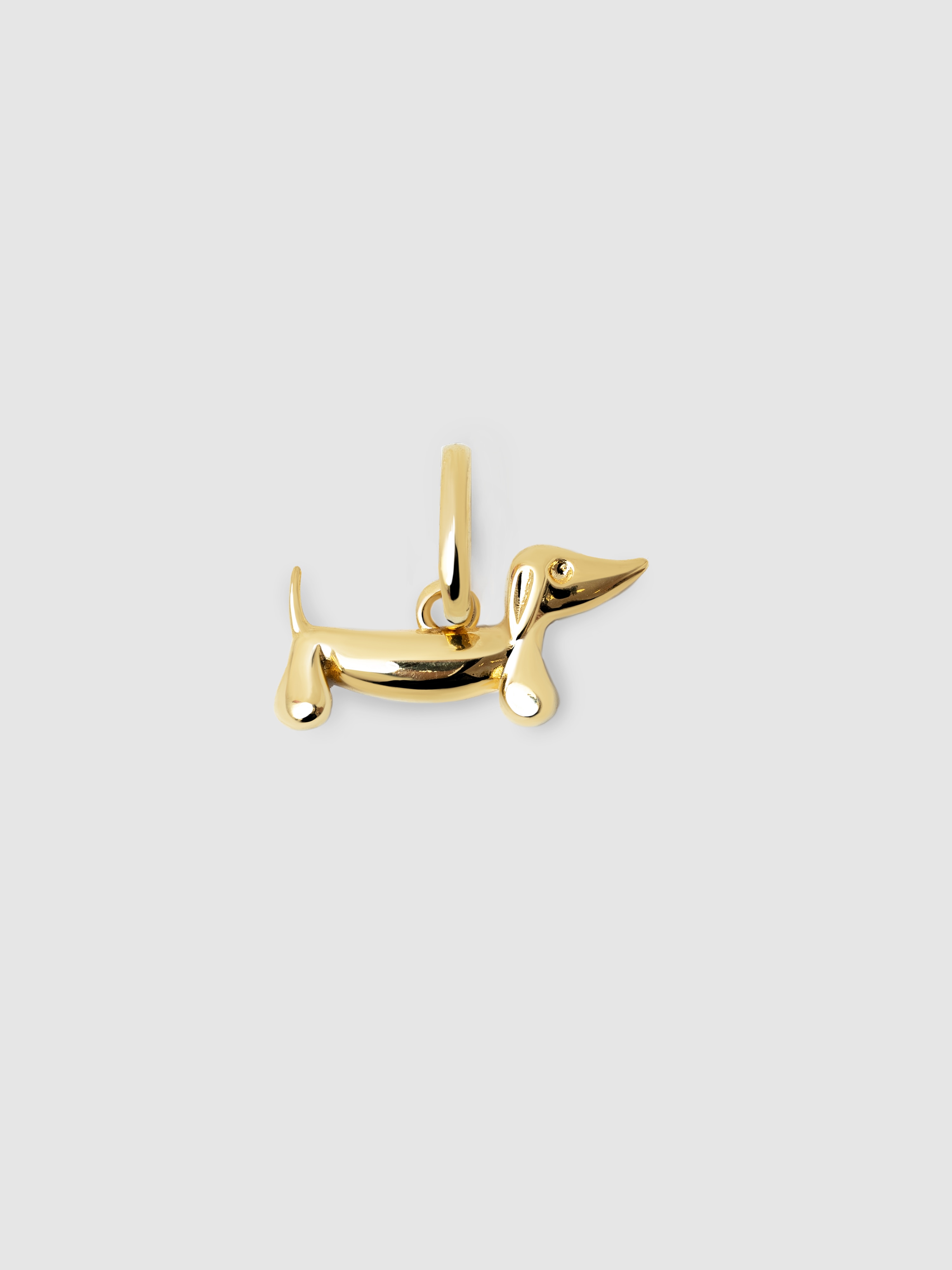 Charm Mini Cão Teckel Enamel Sky de Liga de Metais Banhado em Ouro Azul-turquesa-4