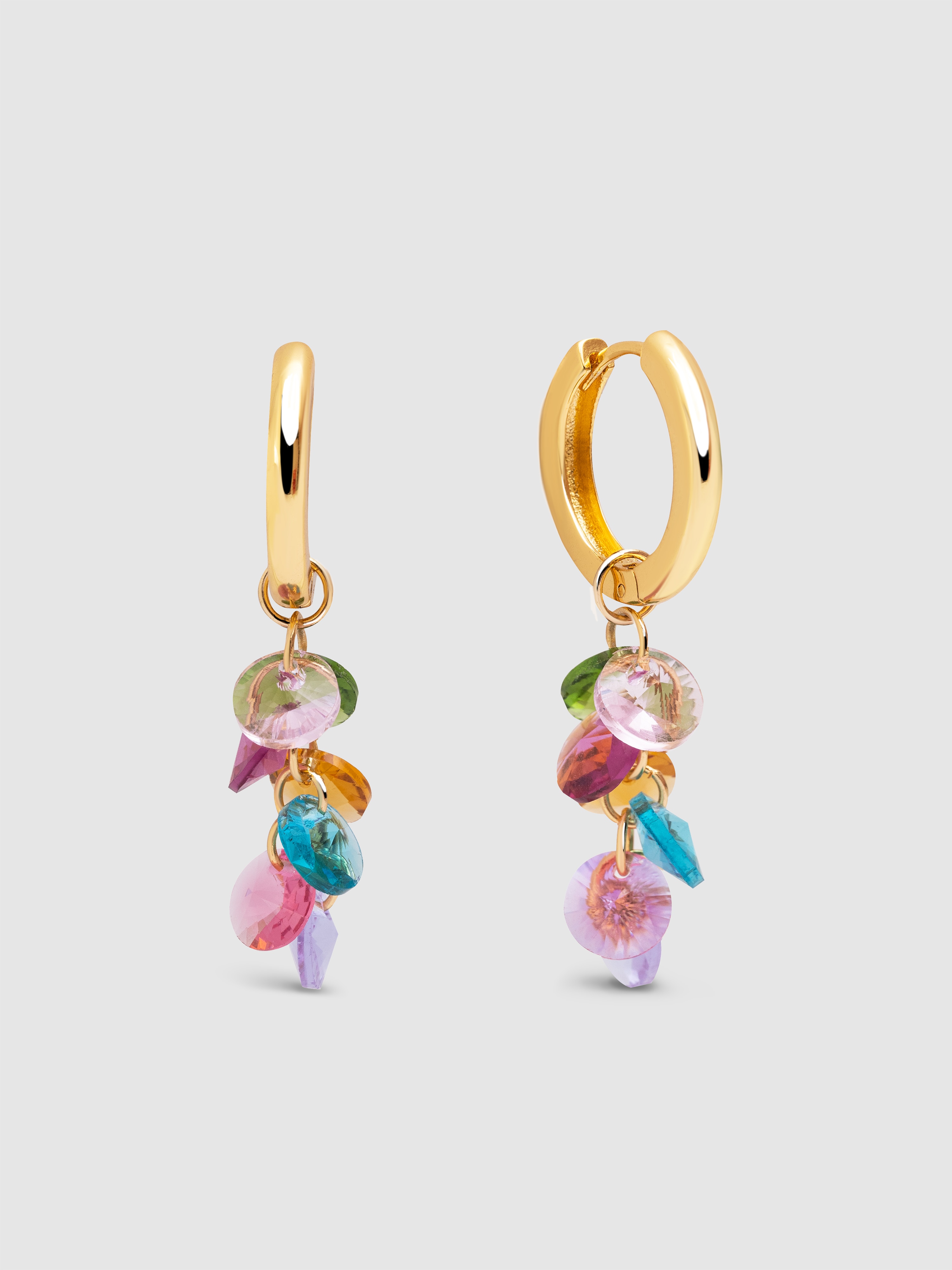 Brincos Caramelo Colors de Liga de Metais Banhados a Ouro Multicolor-1