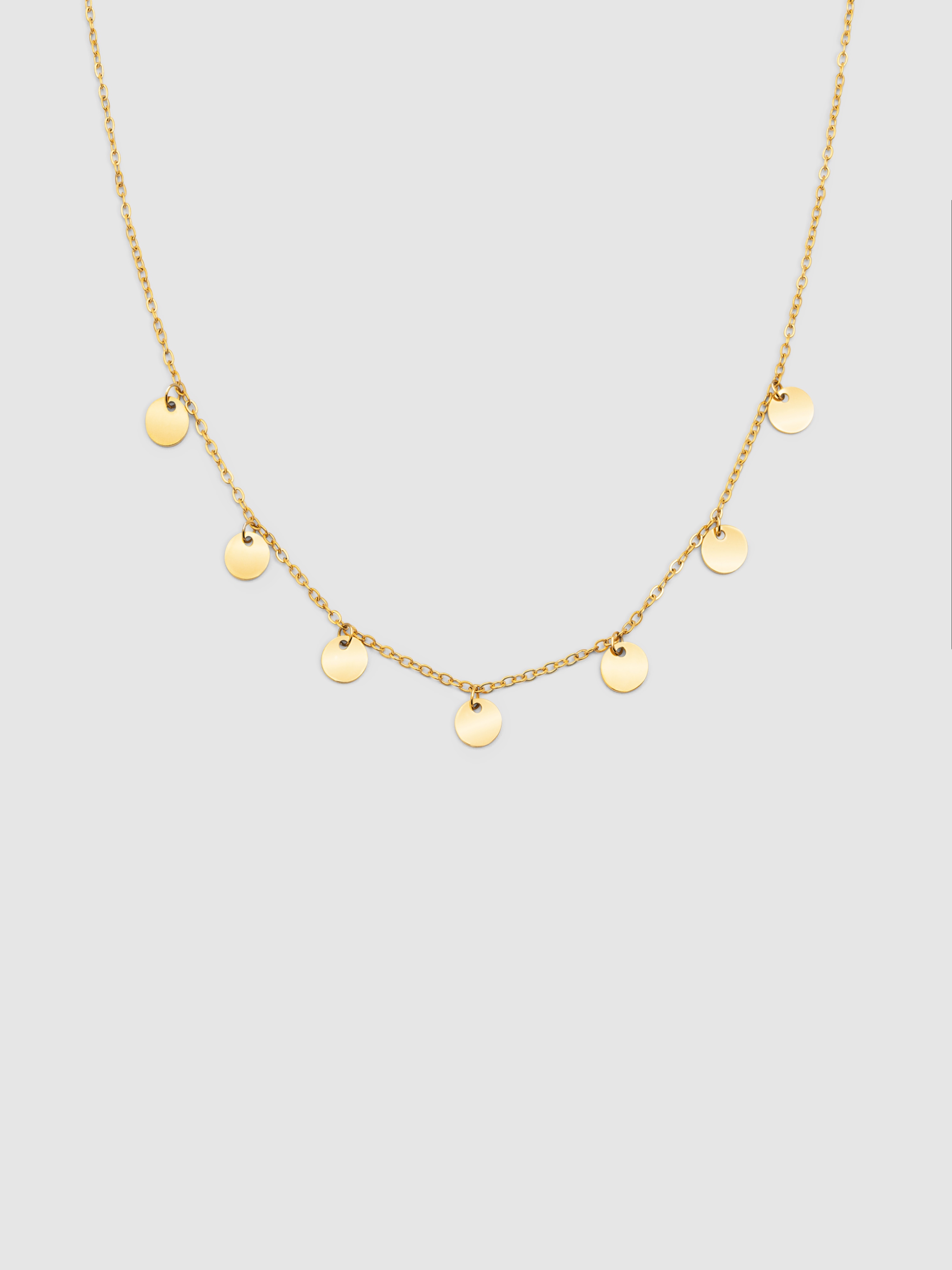 Colar Mini Moons de Aço Banhado a Ouro Dourado-1