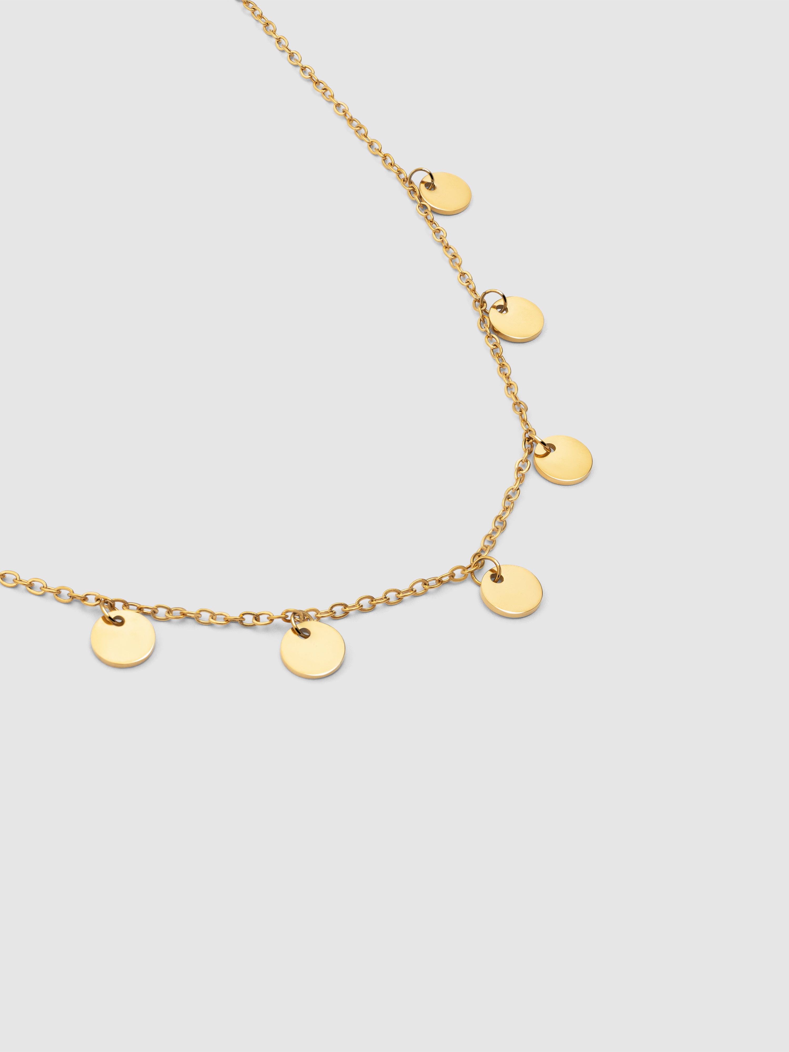 Colar Mini Moons de Aço Banhado a Ouro Dourado-3