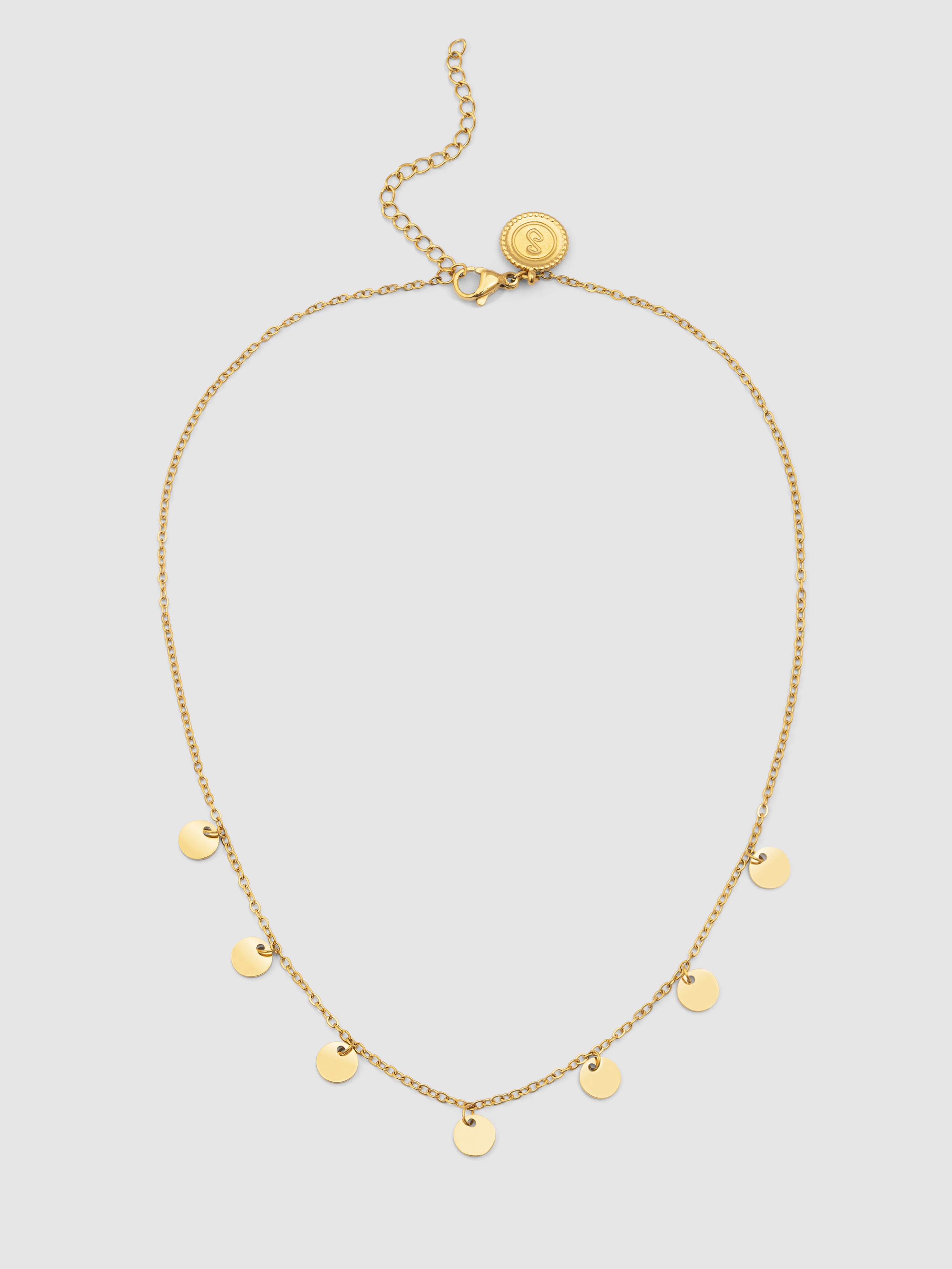 Colar Mini Moons de Aço Banhado a Ouro Dourado-4