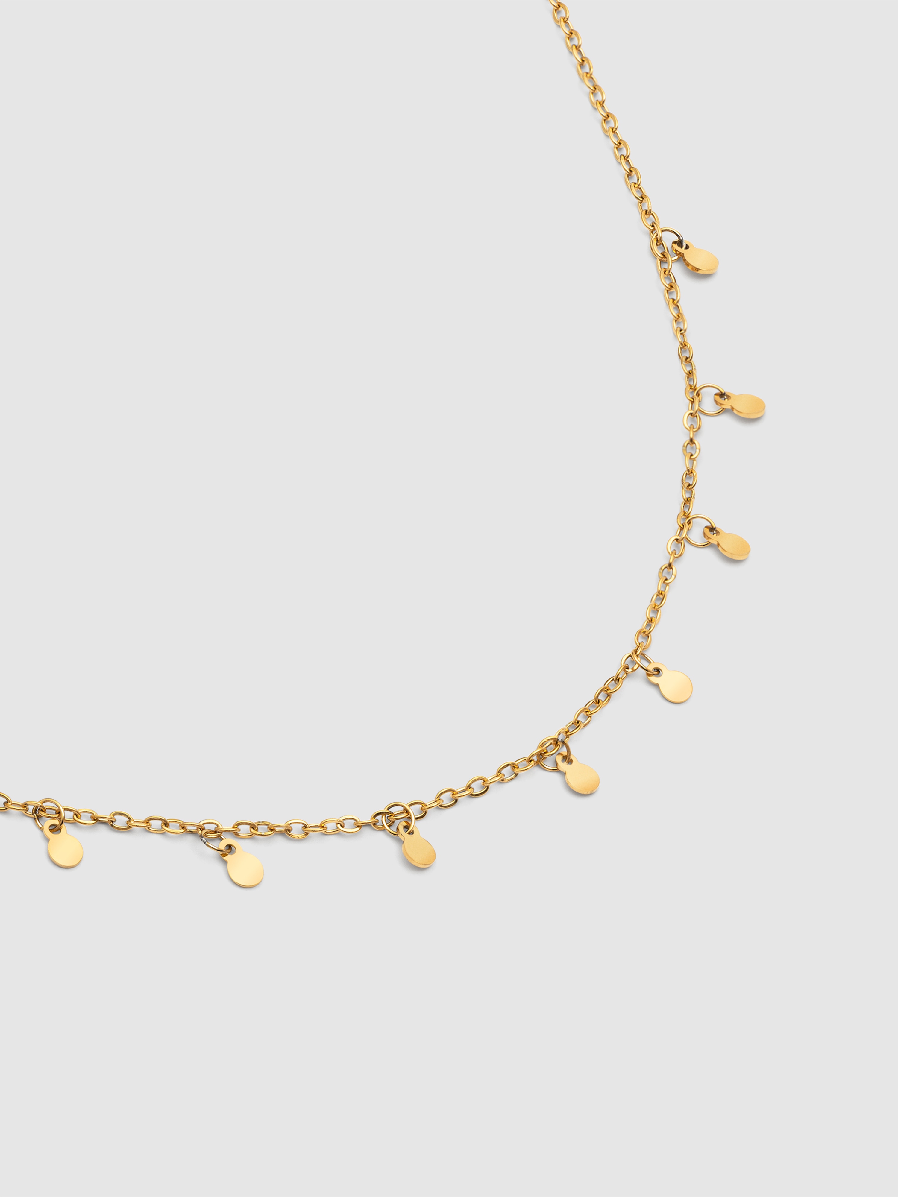 Colar Mini Moons 3mm de Aço Banhado a Ouro Dourado-3
