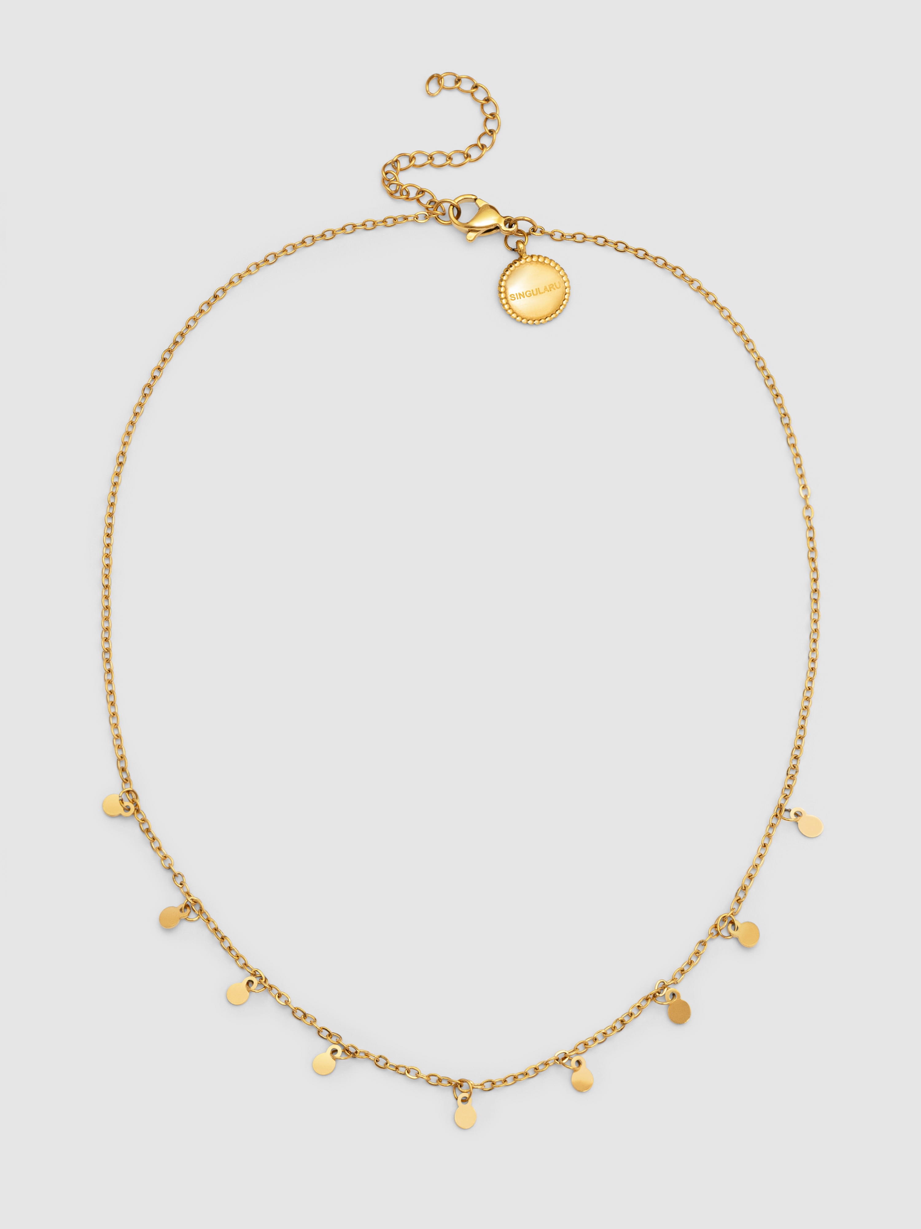 Colar Mini Moons 3mm de Aço Banhado a Ouro Dourado-4