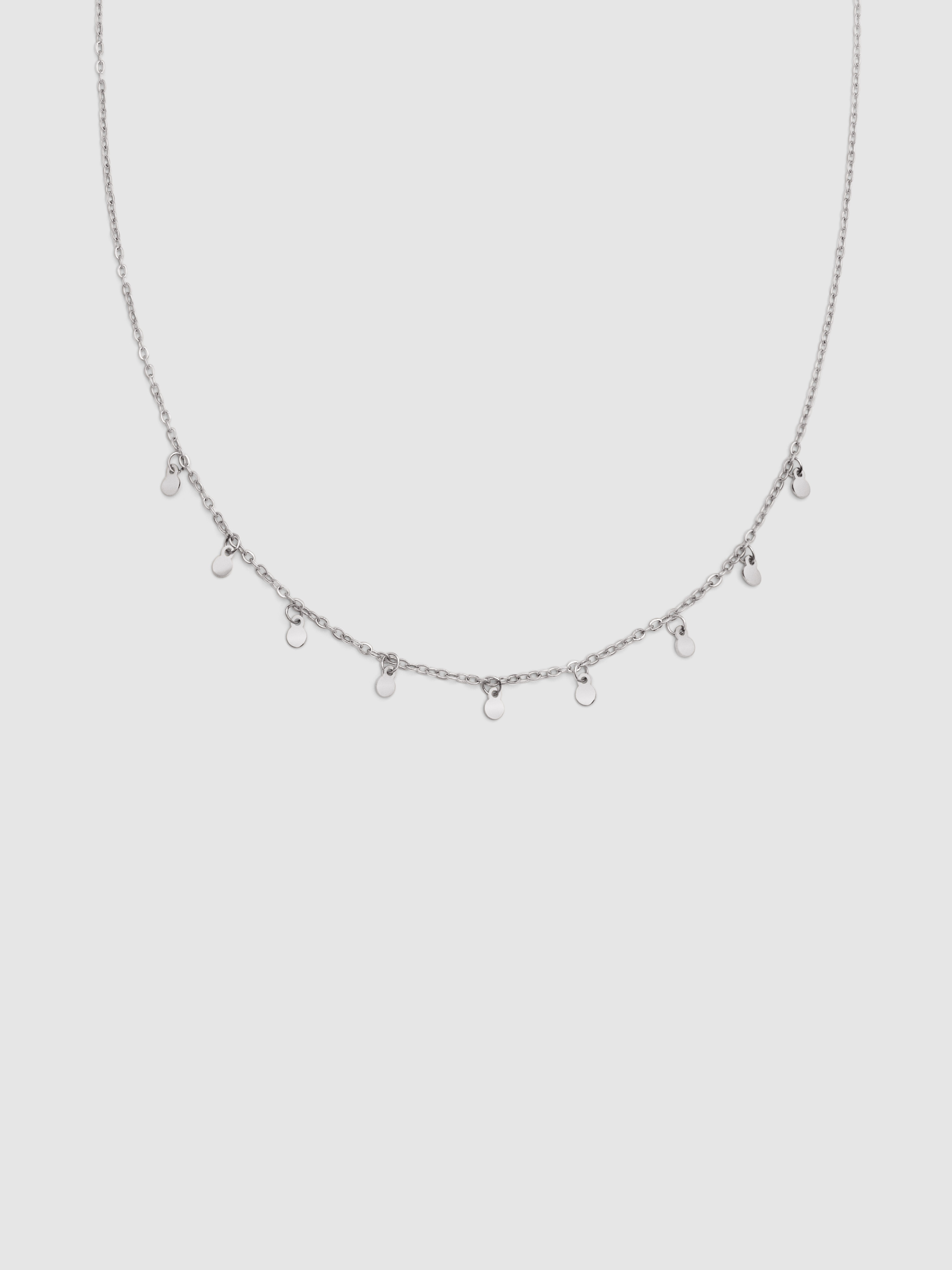 Colar Mini Moons 3mm de Aço Prateado-1