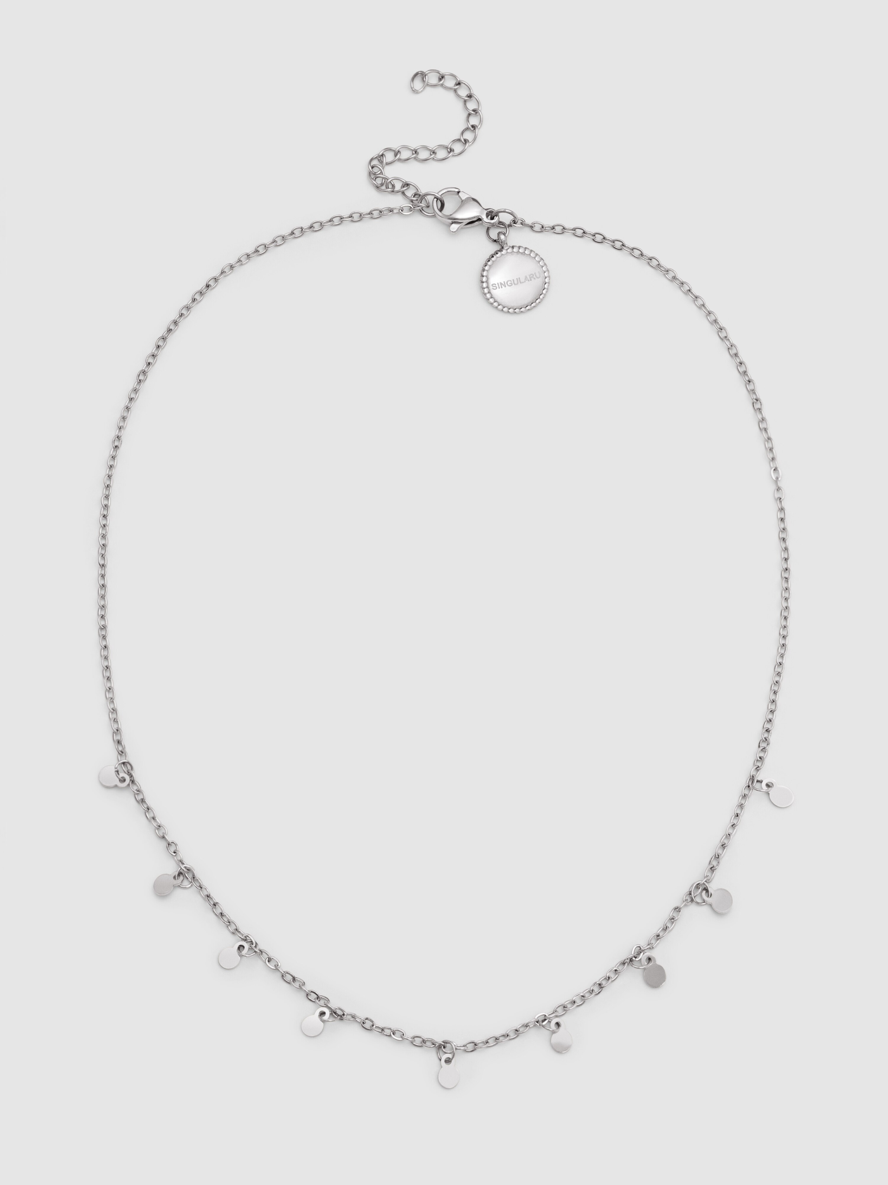 Colar Mini Moons 3mm de Aço Prateado-4