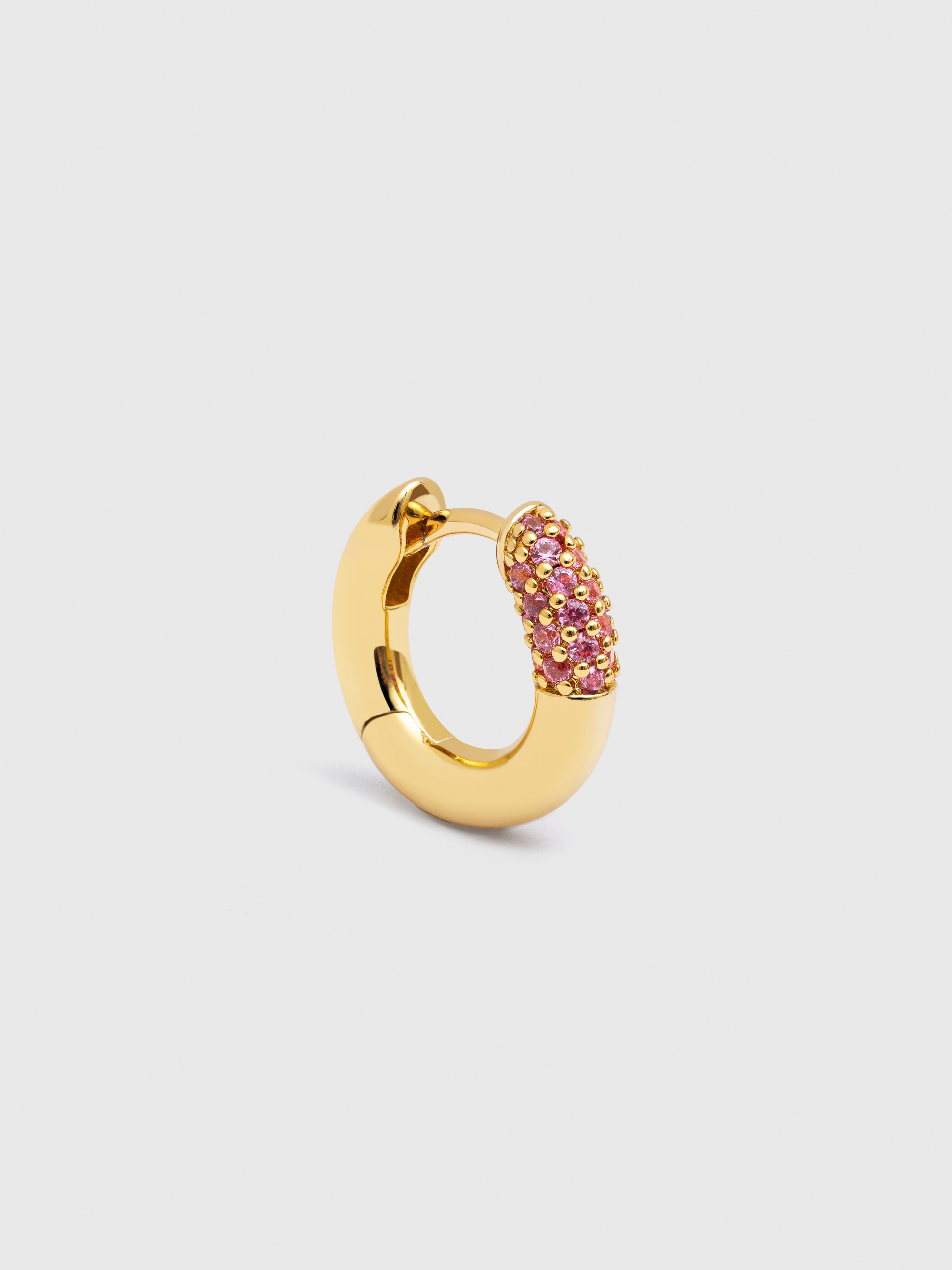 Brinco Individual Argola Alma Pink Banhados a Ouro Rosa-1