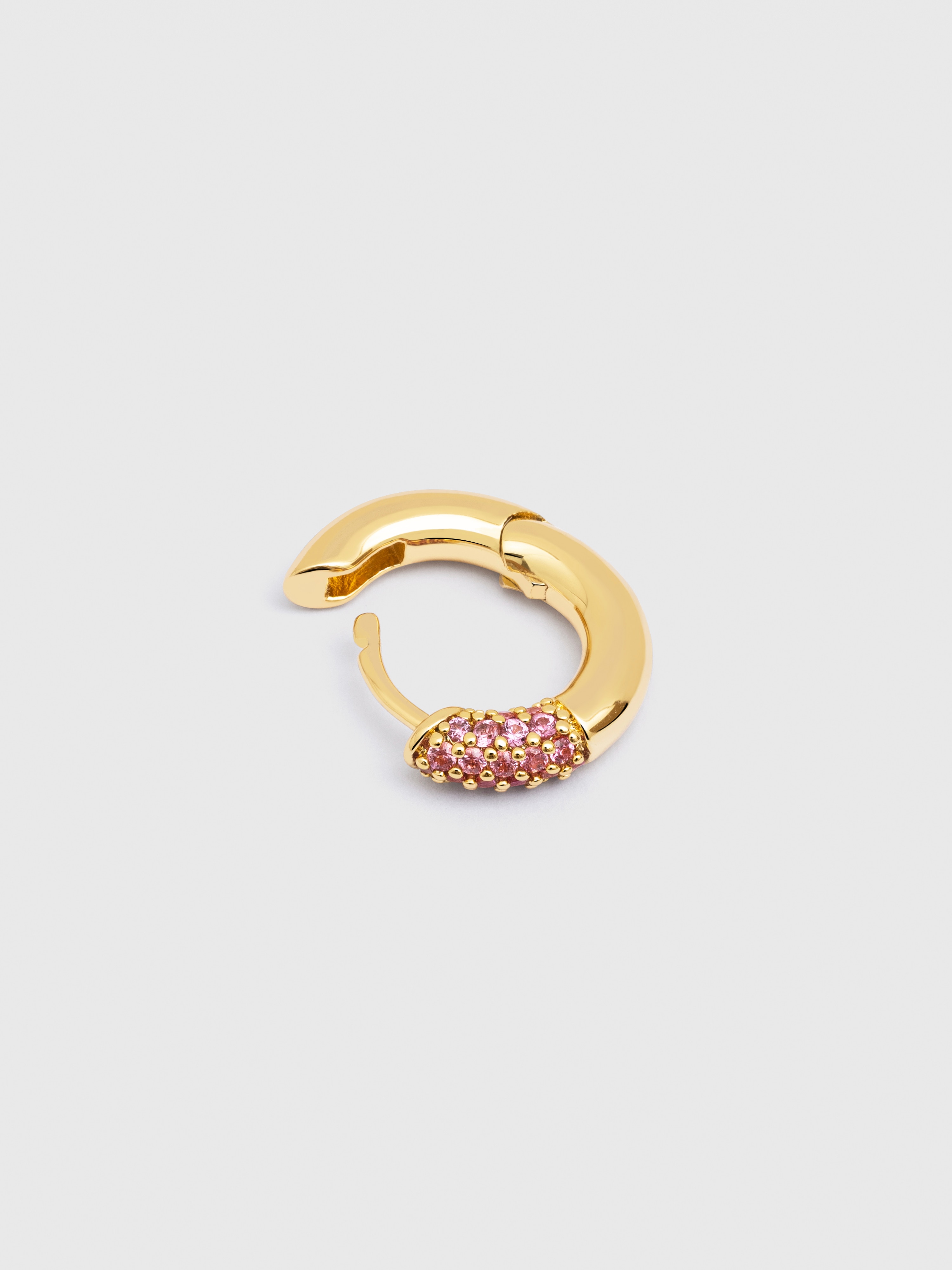 Brinco Individual Argola Alma Pink Banhados a Ouro Rosa-4