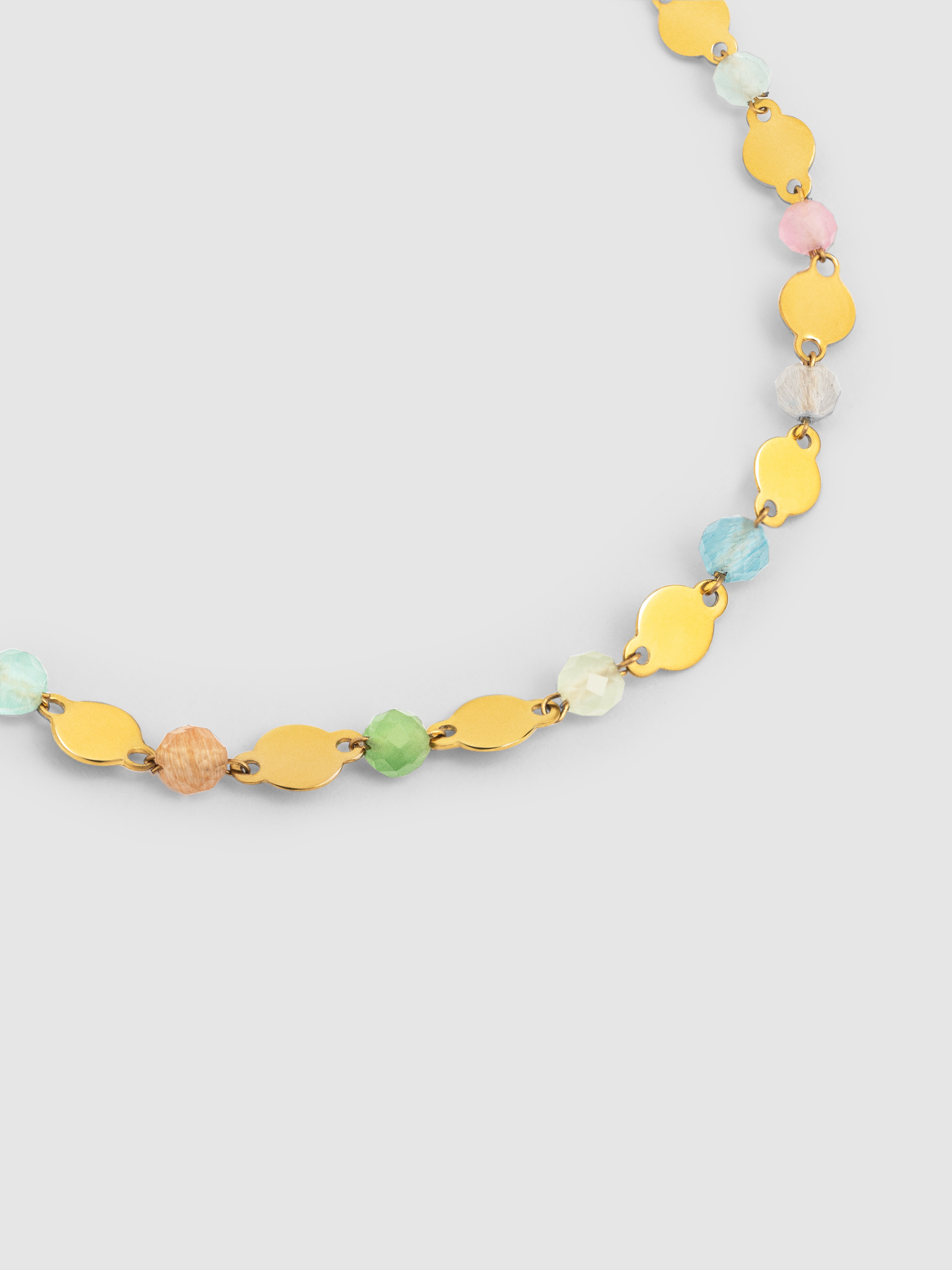 Pulseira com Elos Crystals Solar de Aço Banhada a Ouro Multicolor-4