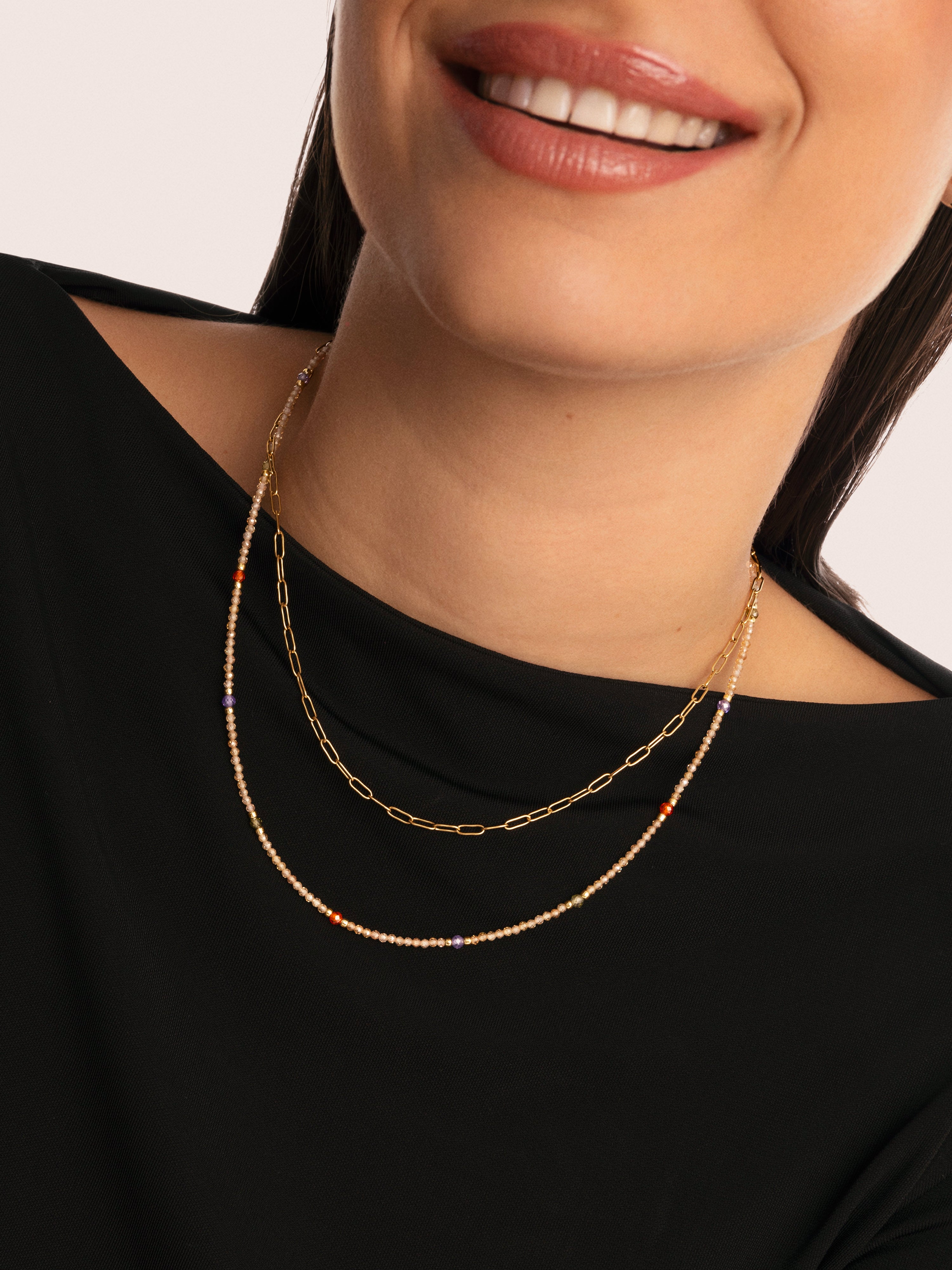 Colar Glam 90cm de Aço Banhado a Ouro Ouro-5