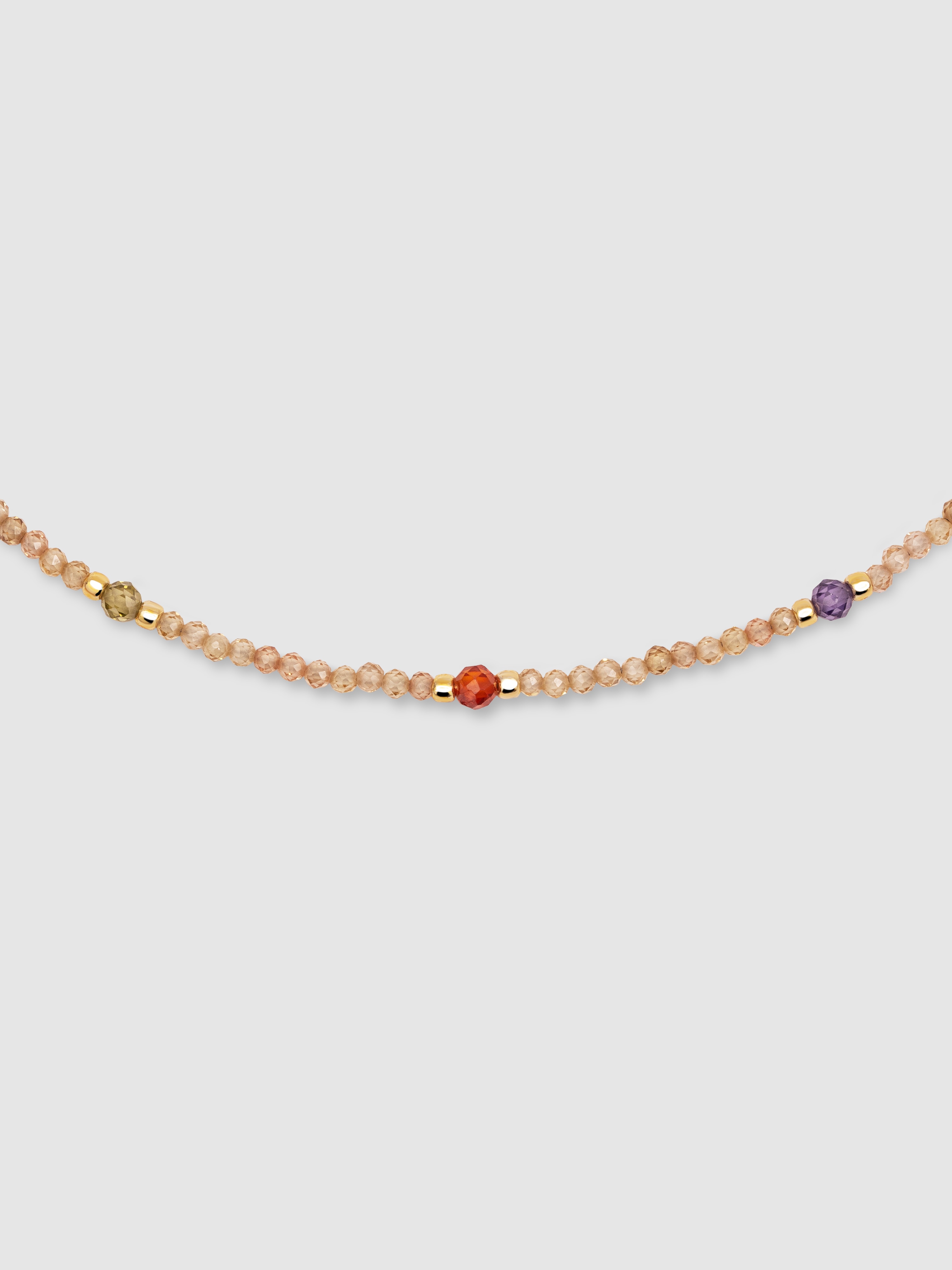 Colar Glam de Aço Banhado a Ouro Multicolor-1