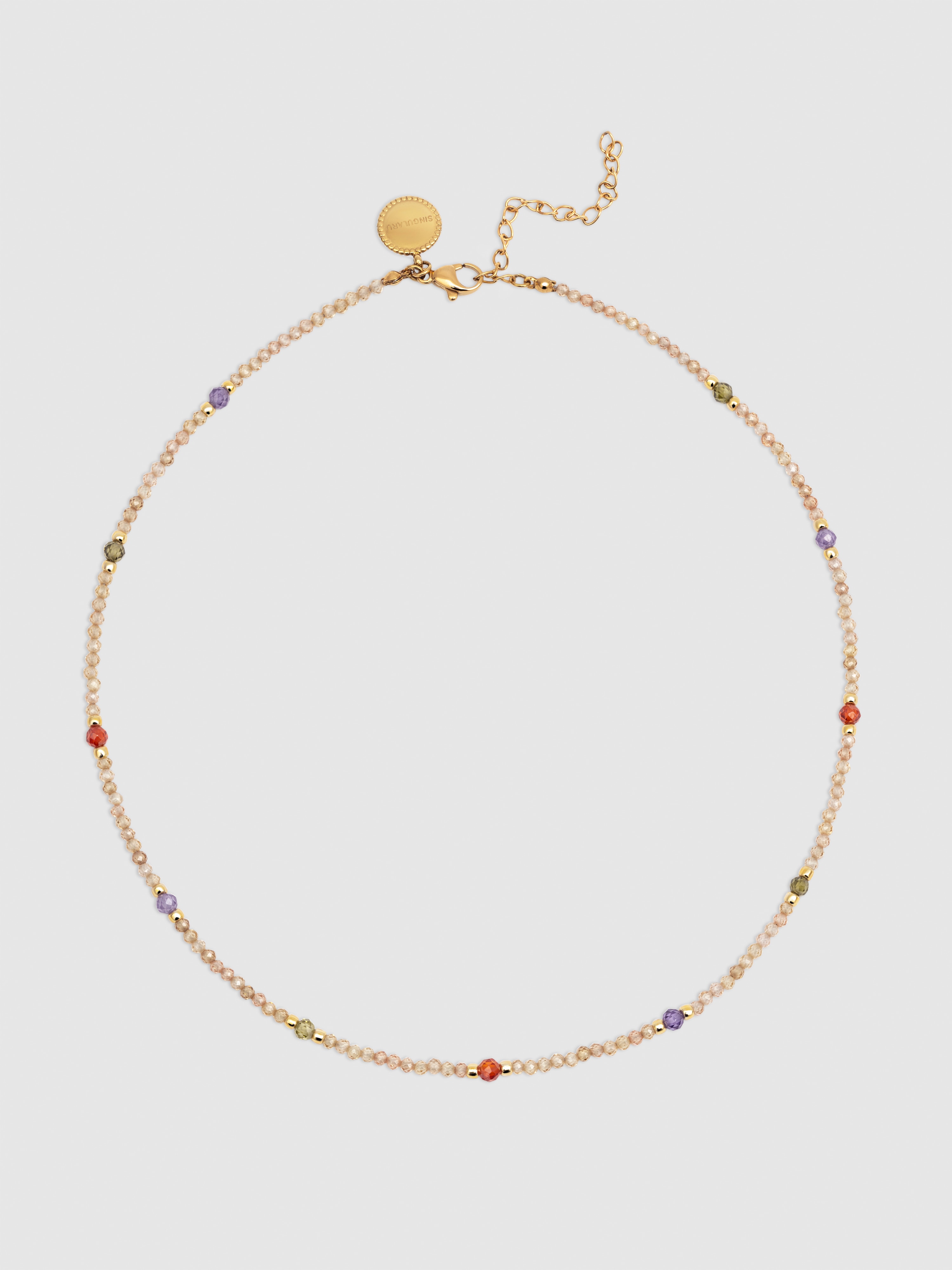 Colar Glam de Aço Banhado a Ouro Multicolor-5