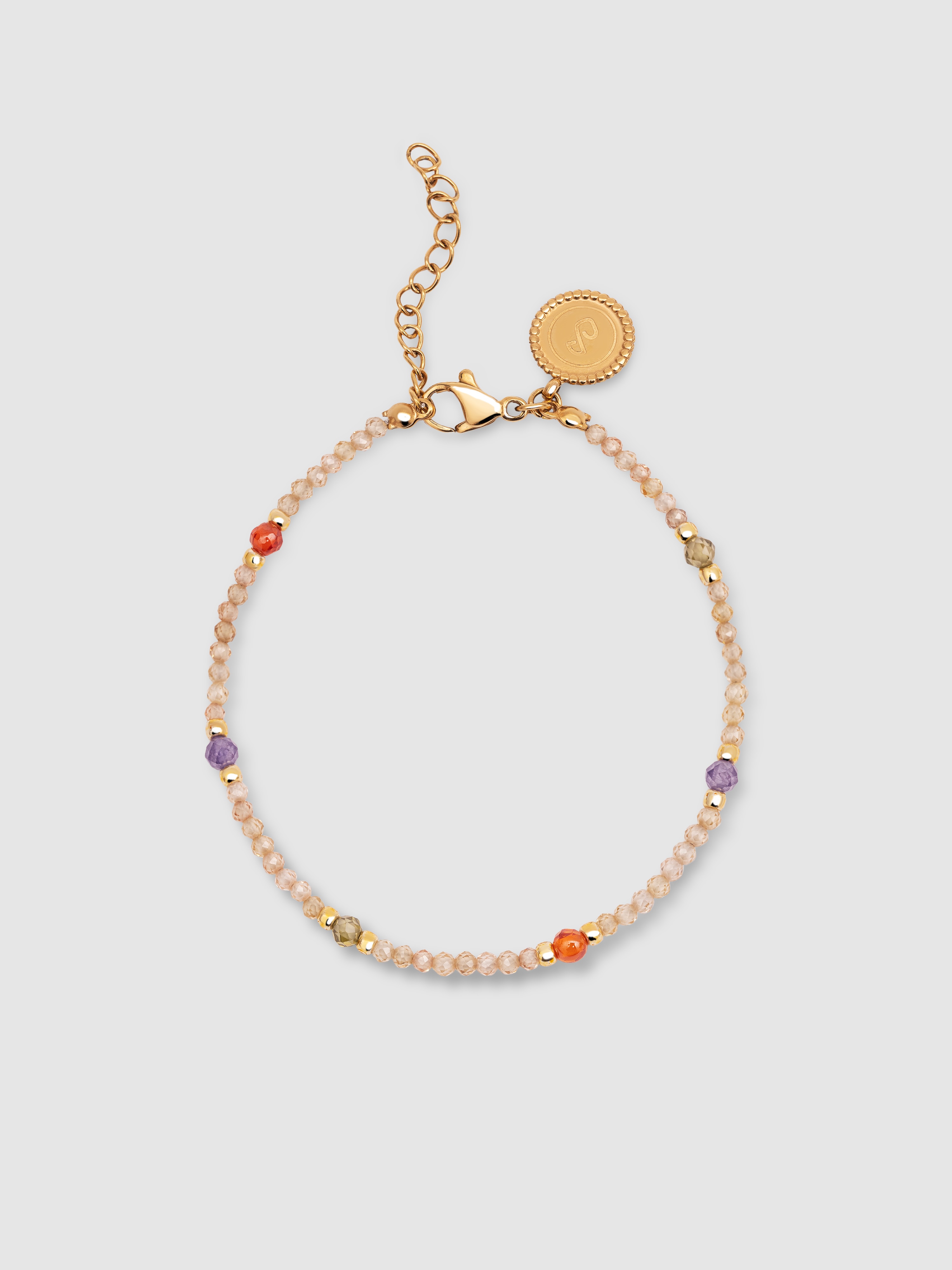 Pulseira de Corrente Glam de Aço Banhada a Ouro Multicolor-1