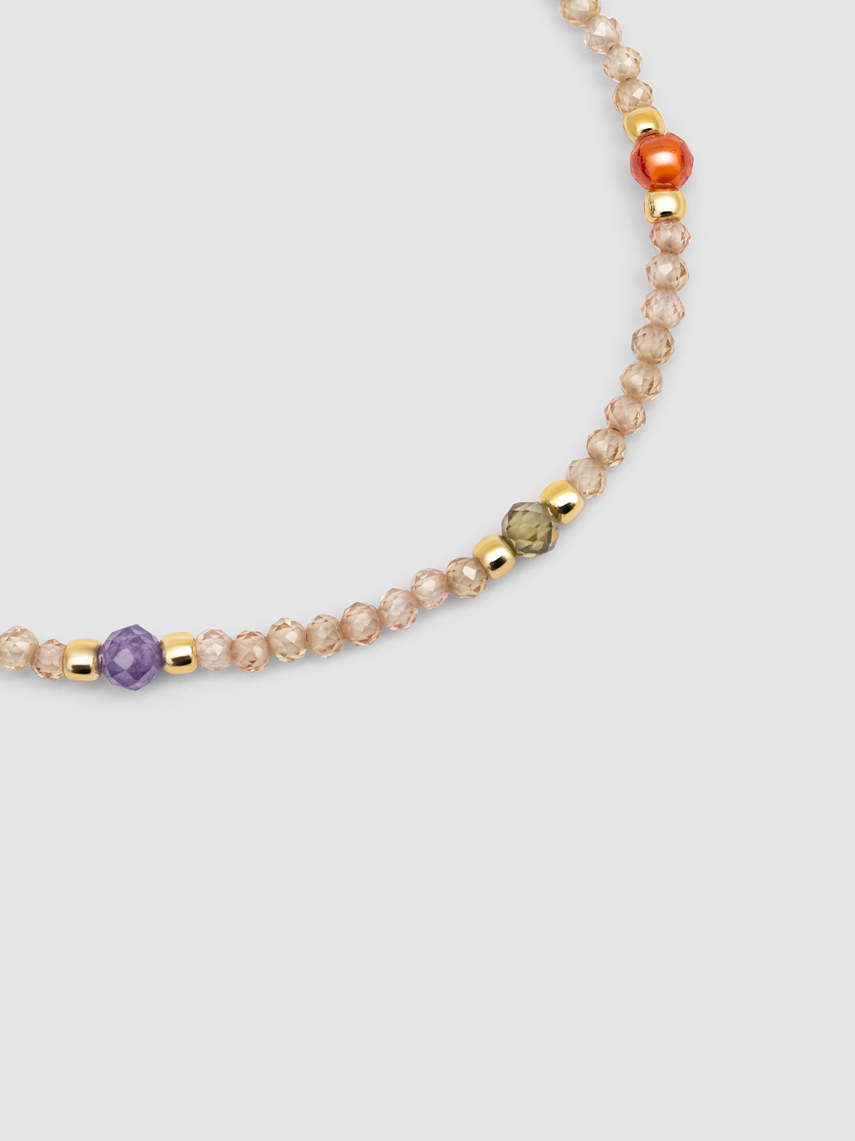 Pulseira de Corrente Glam de Aço Banhada a Ouro Multicolor-3
