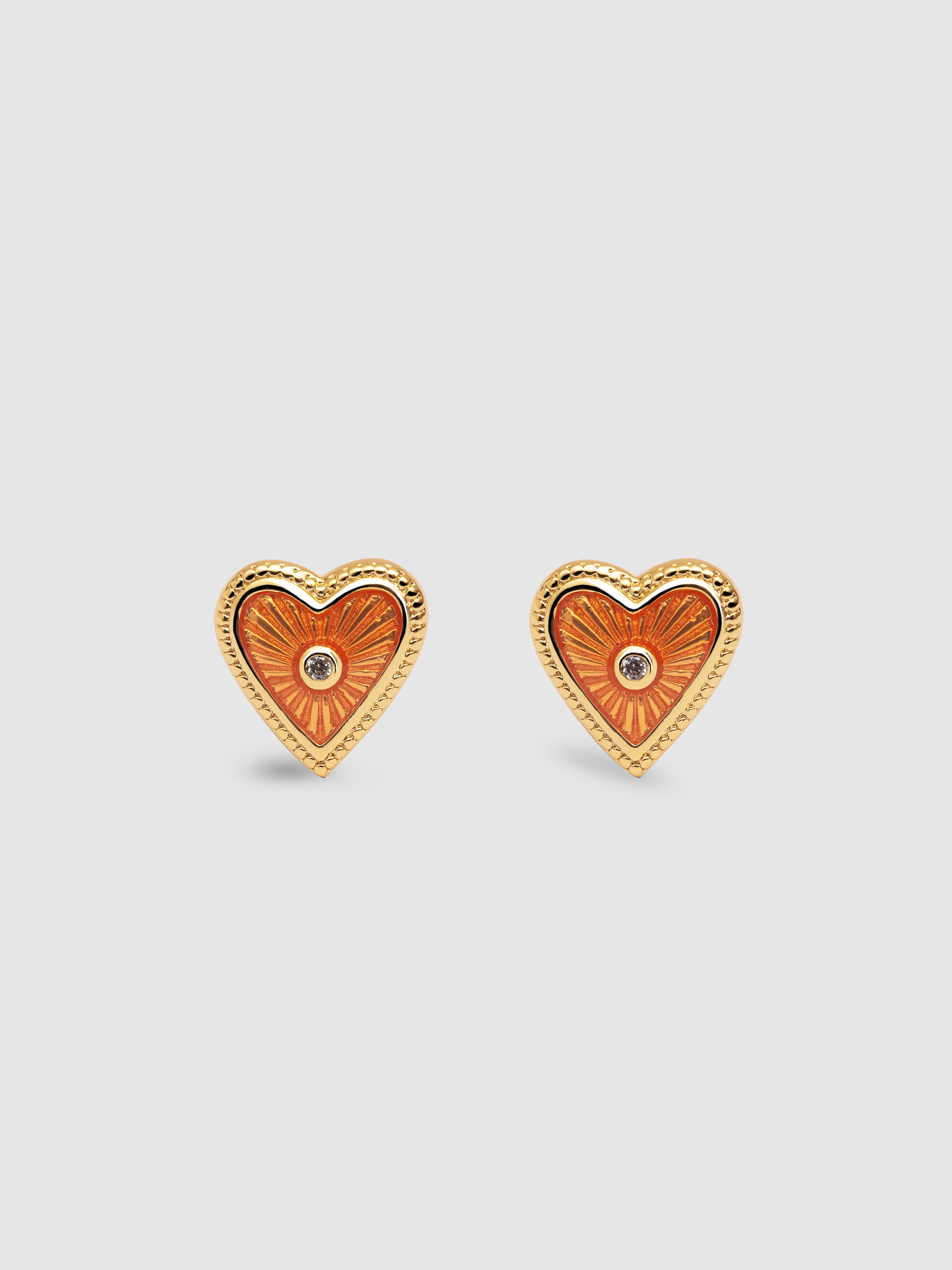 Brincos My Heart de Liga de Metais Banhados a Ouro Laranja-1