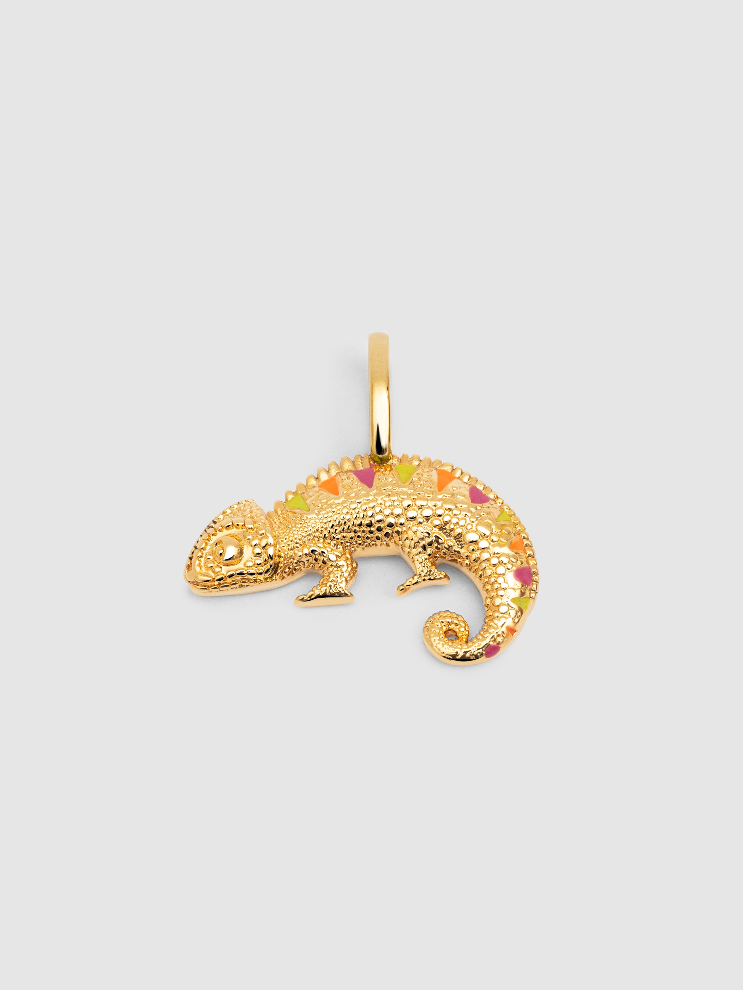 Charm Camaleão Enamel Lima de Liga de Metais Banhado a Ouro Ouro-1
