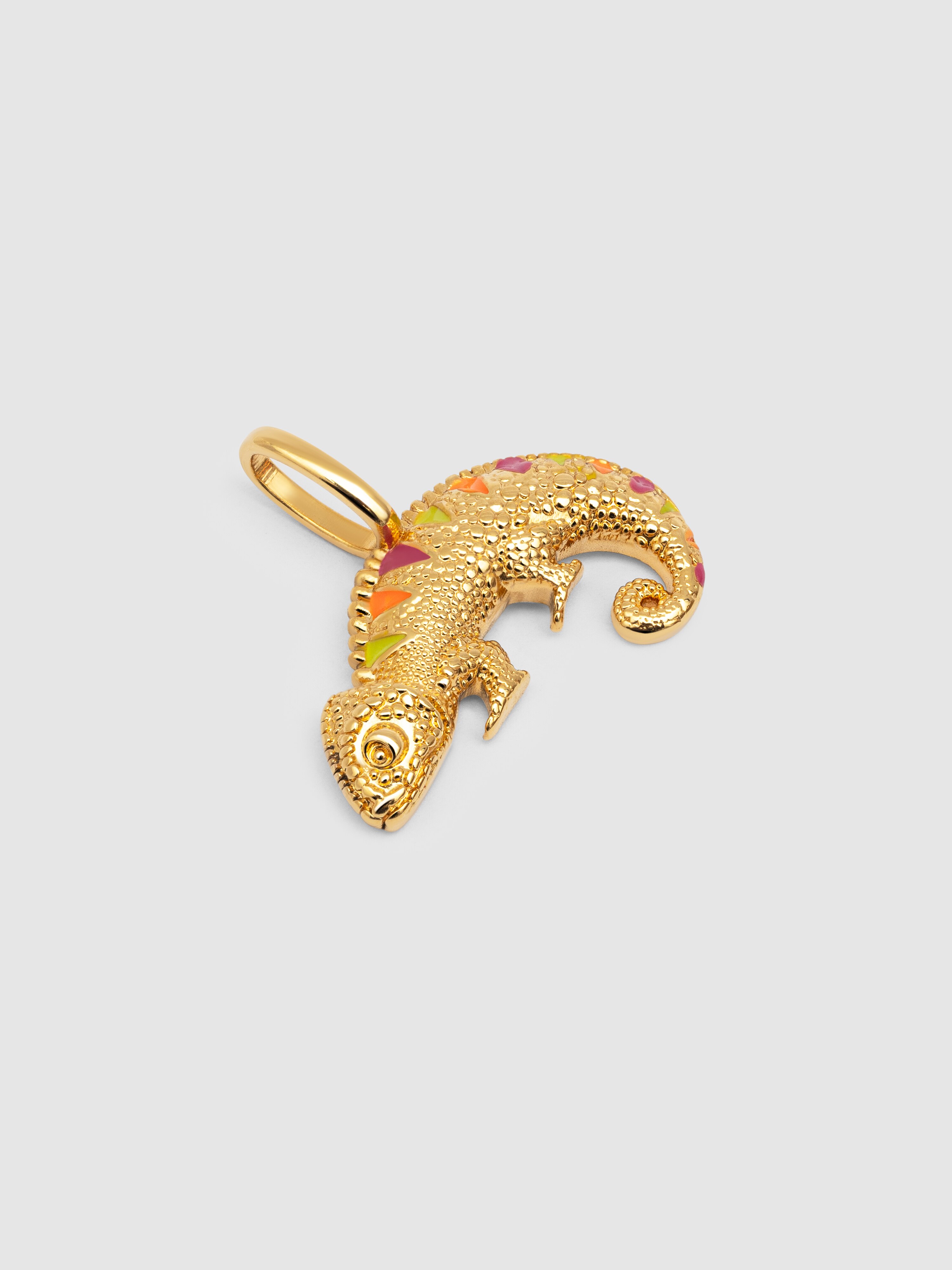 Charm Camaleão Enamel Lima de Liga de Metais Banhado a Ouro Ouro-4