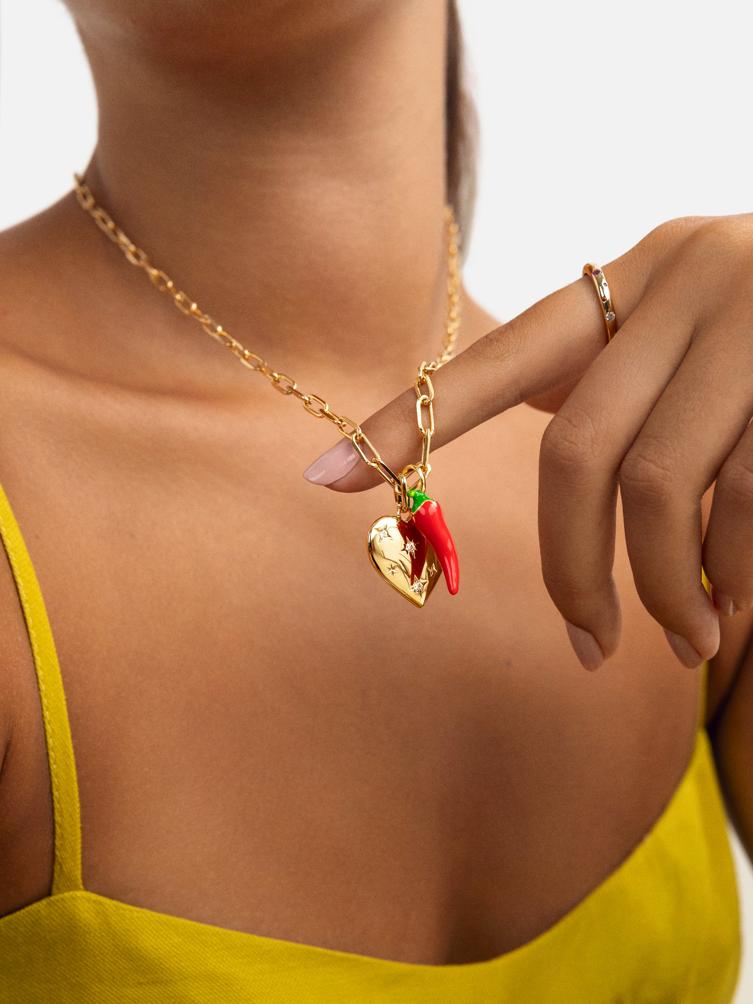 Colar Chic de Aço Banhado a Ouro Dourado-5